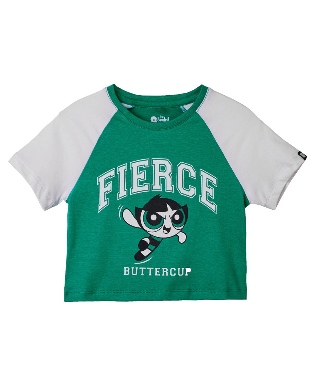 The Souled Store Half Sleeves Powerpuff Girls Fierce Featured Top - Green-picture-11