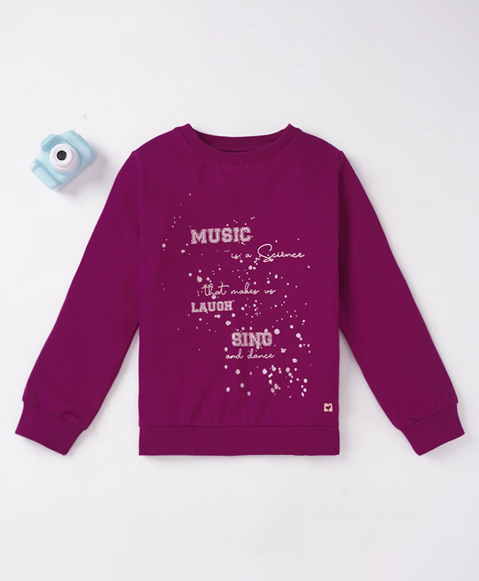 Ed-a-Mamma Cotton Full Sleeves Sweatshirt With Foil Print - Purple-picture-18