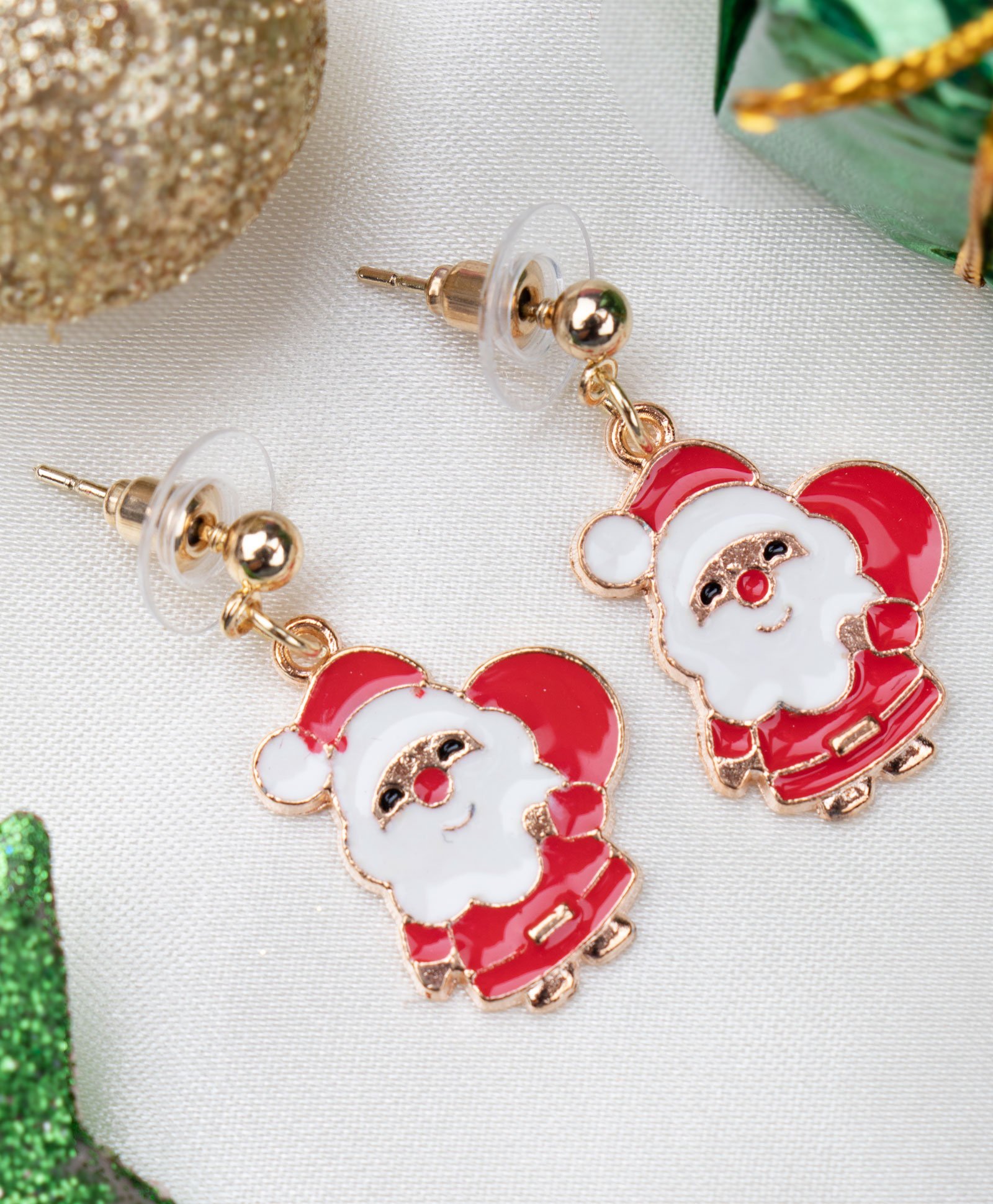 christmas santa earrings