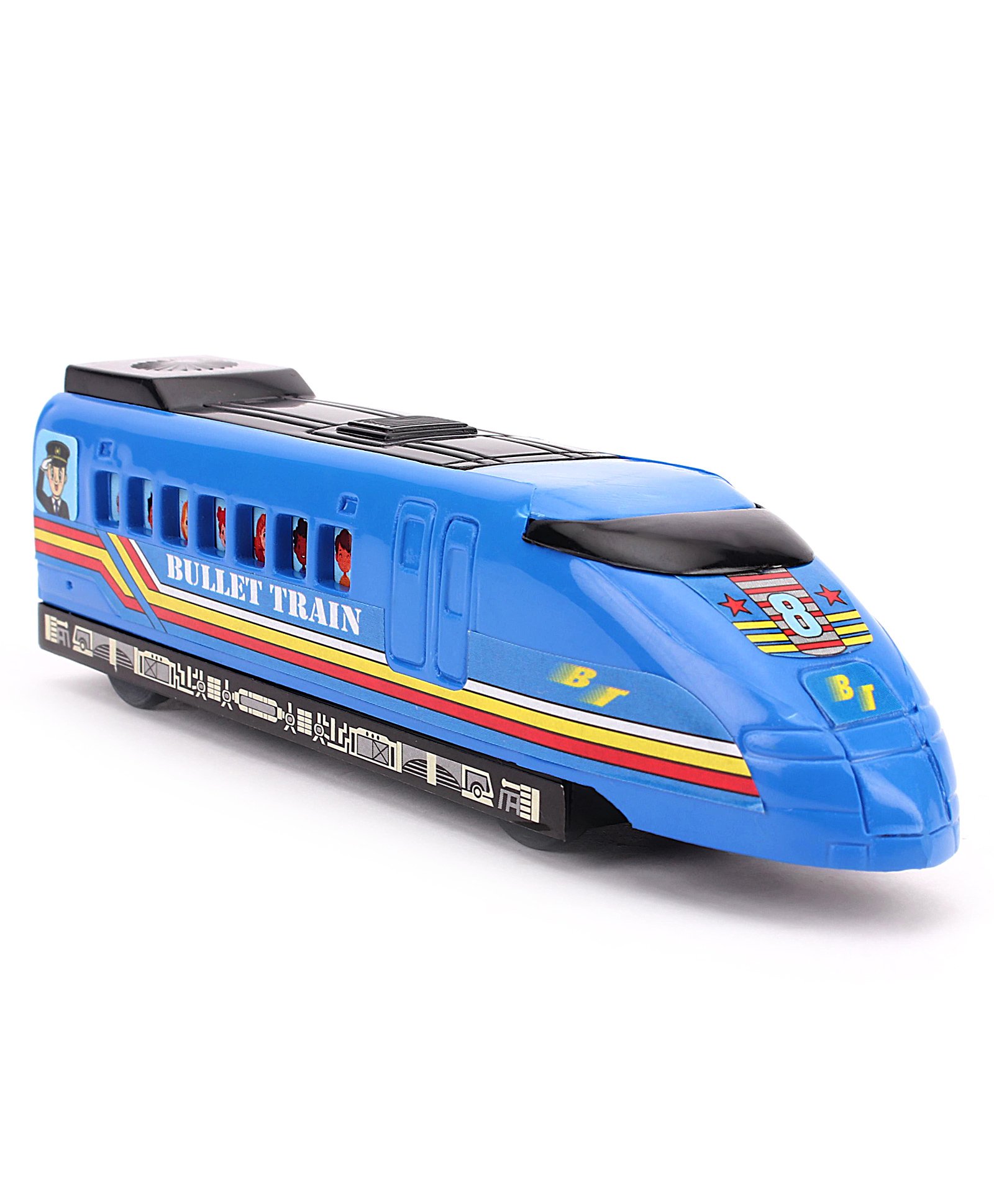 Shinsei Pull Back Bullet Train Toy - Blue-picture-32