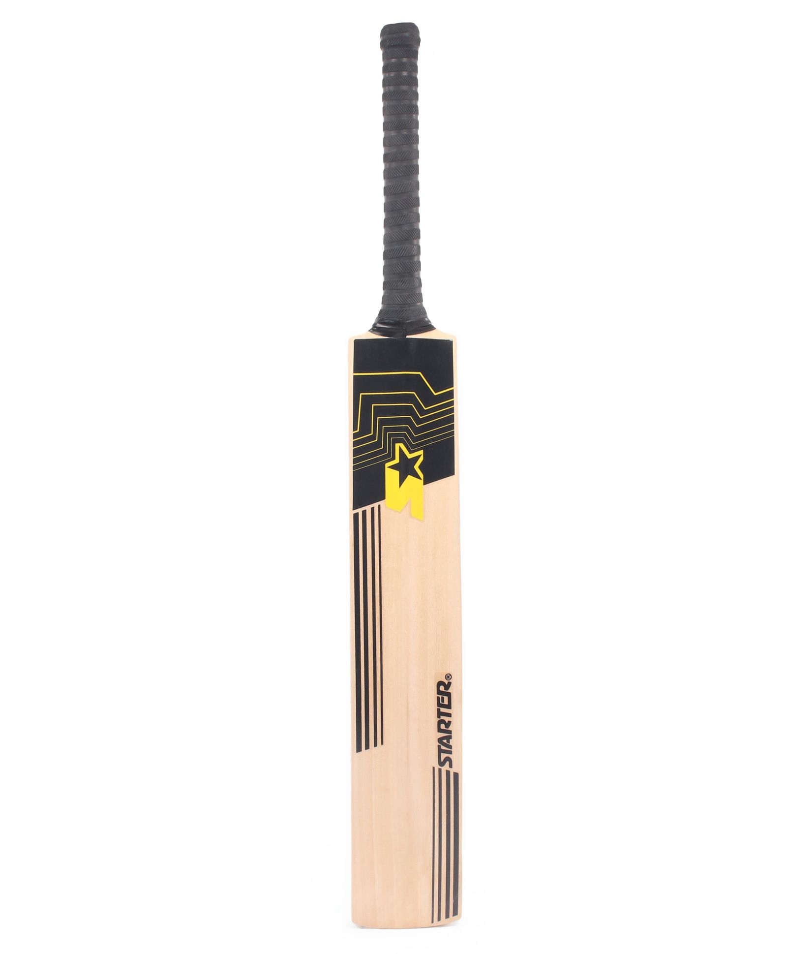 Starter Cricket Bat Full Quality 3 With Cane Handle - Cream & Black-image-18