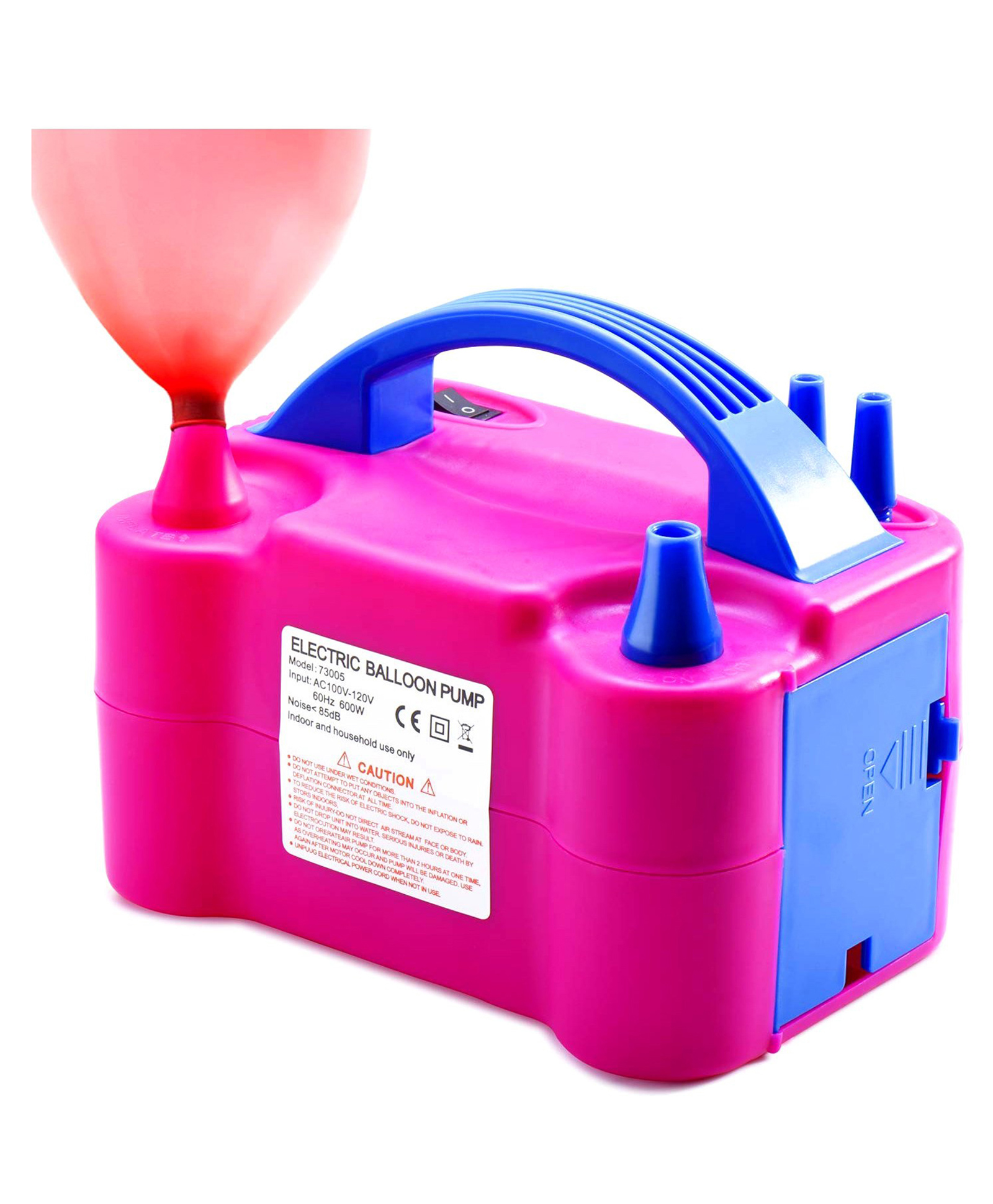 COMERCIO Two Nozzles Electric Balloon Air Pump - Pink-image-5