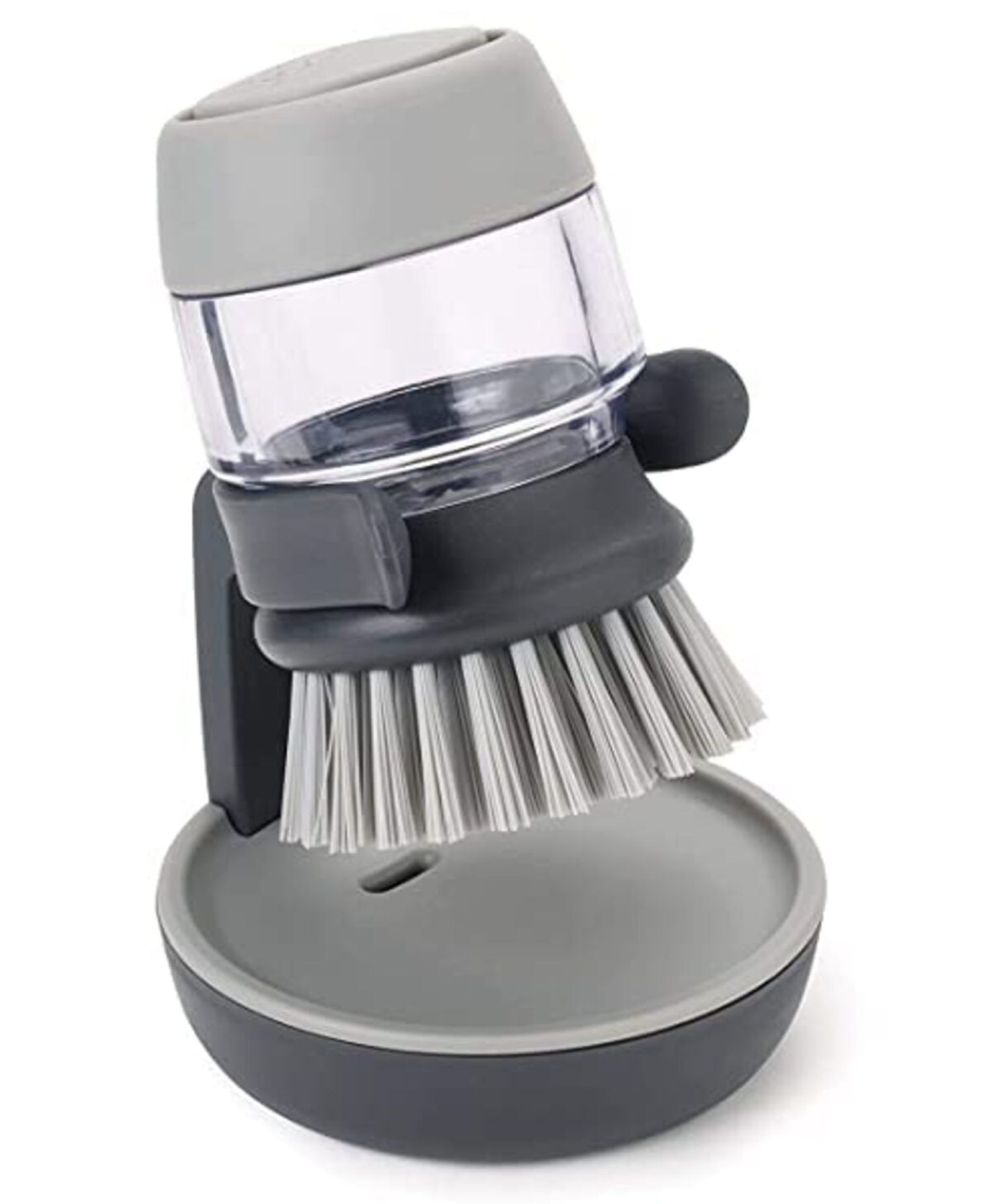 MOMISY Plastic Cleaning Brush with Soap Dispenser for Kitchen Sink Dish Washer with Storage Stand- Grey-image-35