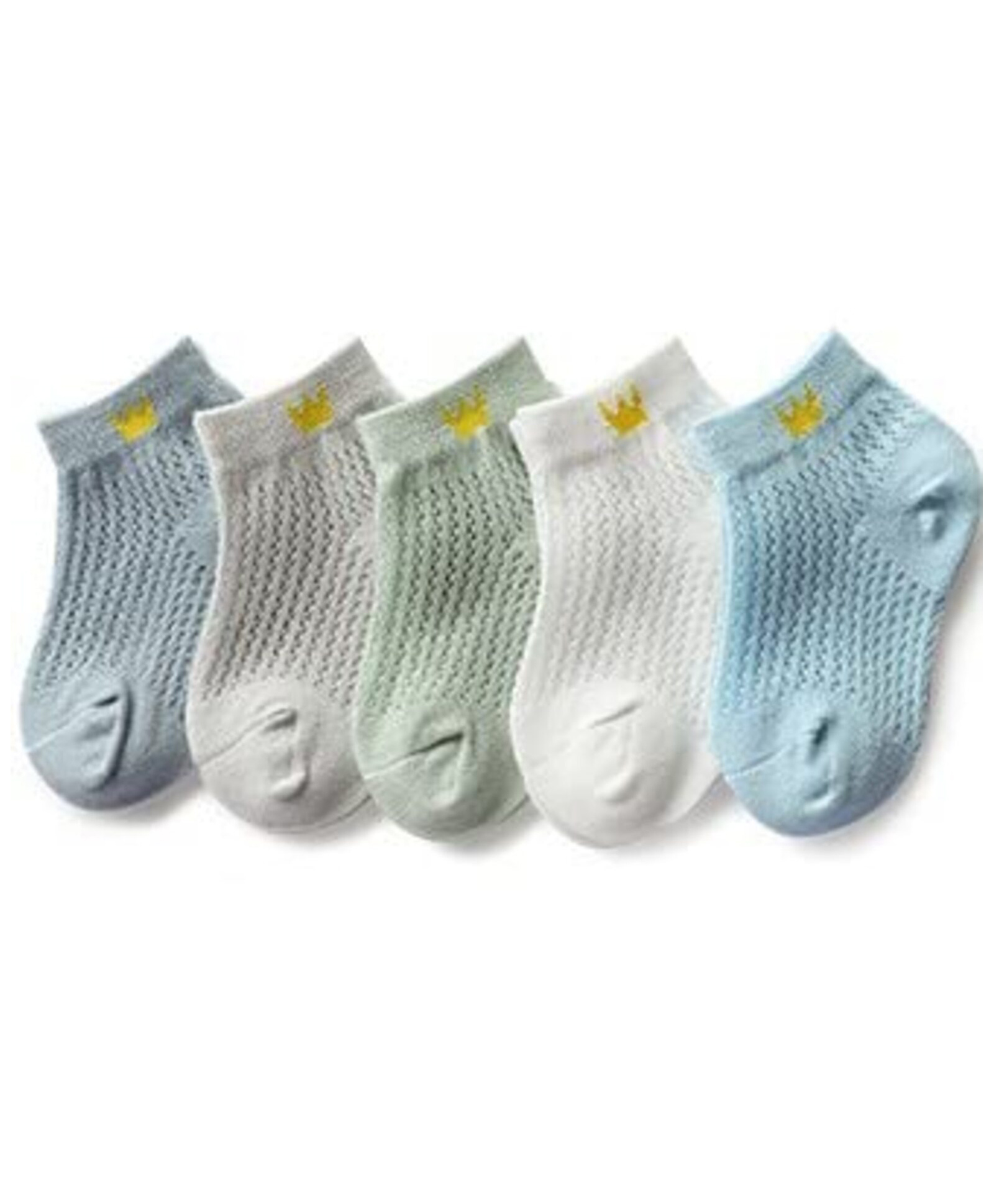 MOMISY Cotton Ankle Length Socks Pack of 5 -Thin Crown Design- Multicolor-picture-17