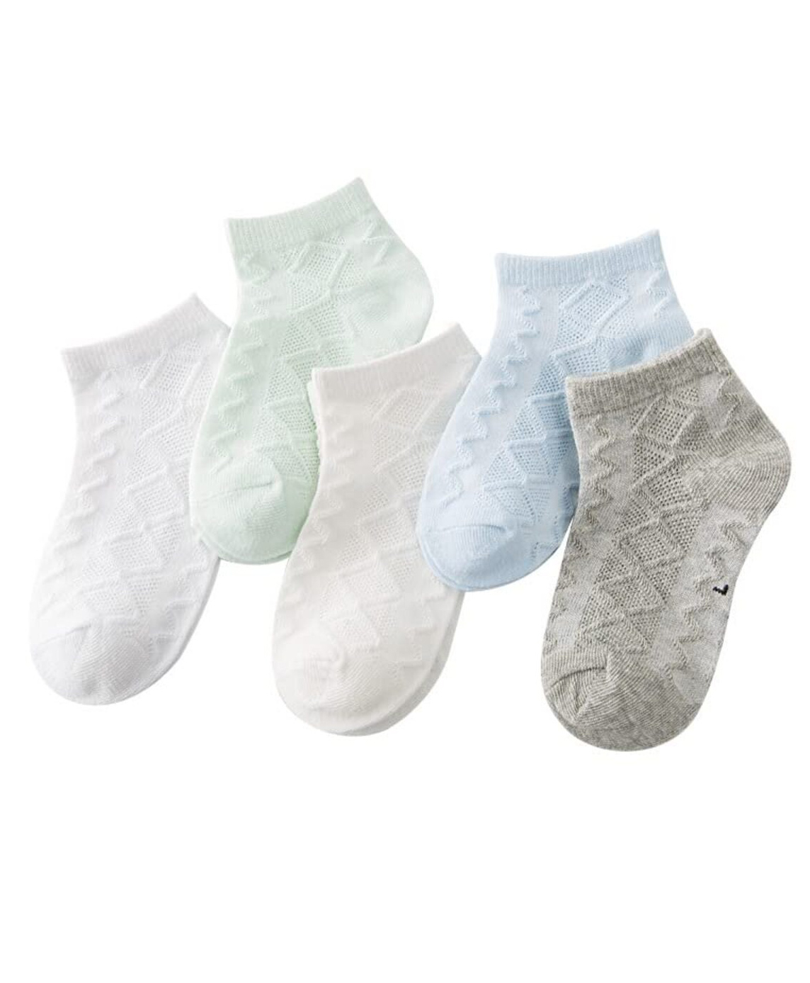 MOMISY Cotton Ankle Socks Zigzag Design Pack Of 5 Pair - Multicolour-picture-35