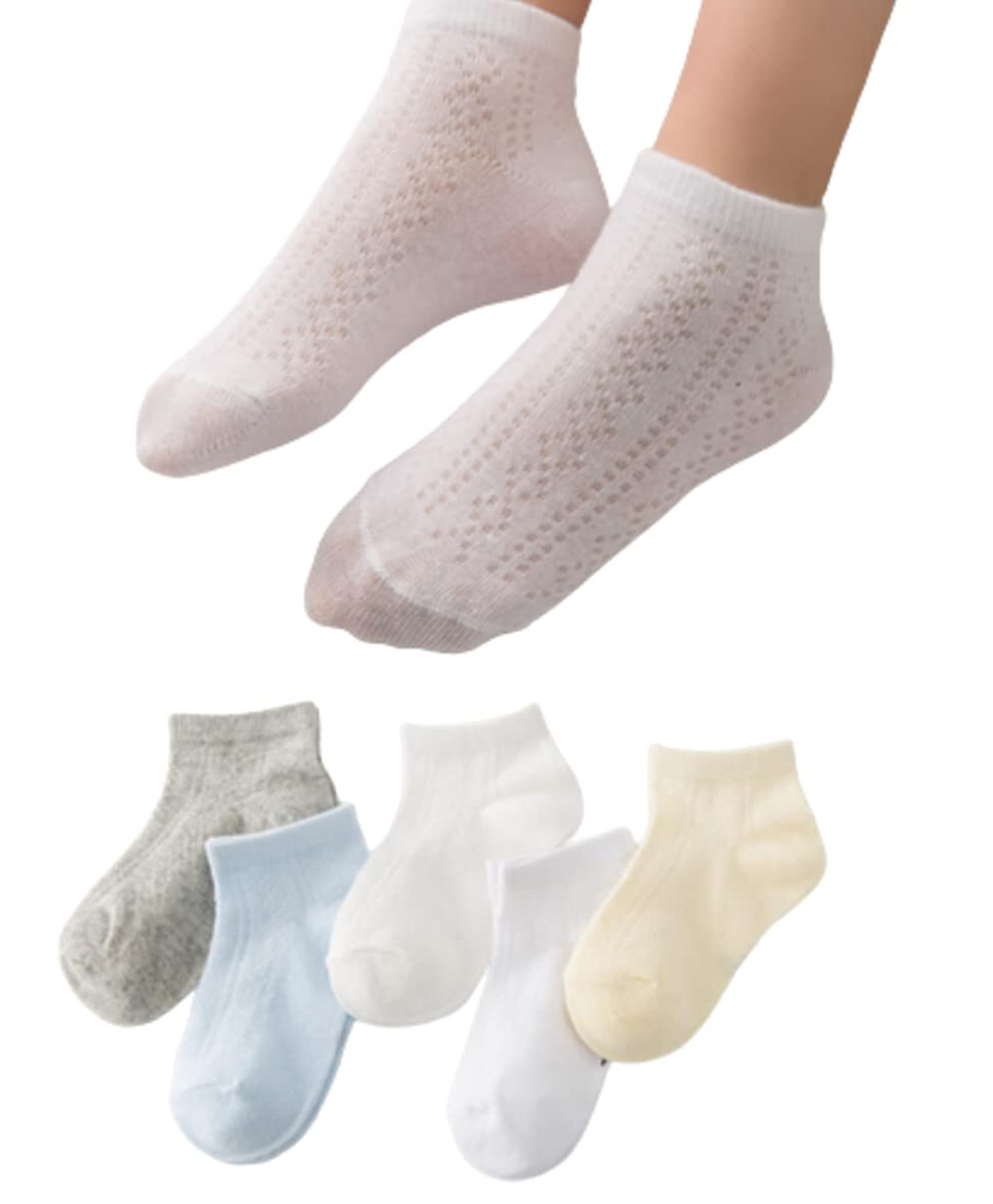 MOMISY Cotton Ankle Socks Diamond Design Pack Of 5 Pair - Multicolour-picture-14