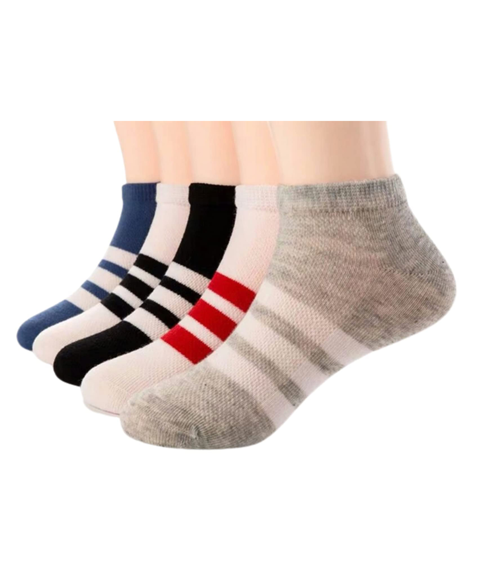 MOMISY Cotton Ankle Socks Striped Design Pack Of 5 Pair - Multicolour-picture-15