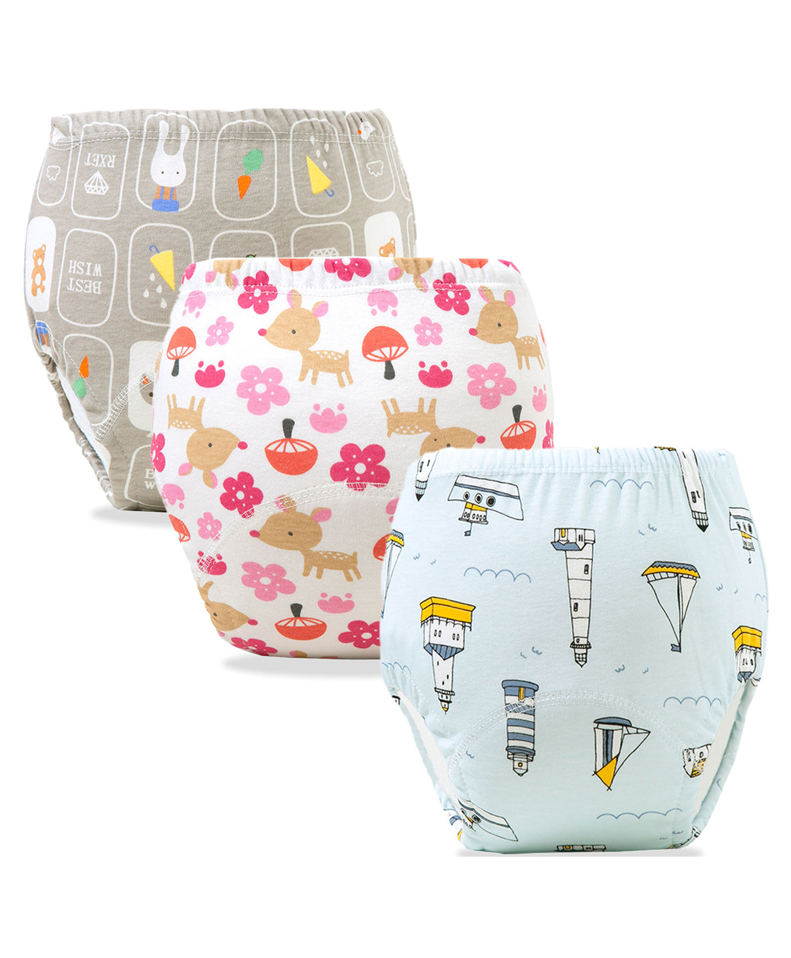Bembika Babies Cotton Potty Training Pants Printed Design Pack 3 M Size - Multicolor-picture-19