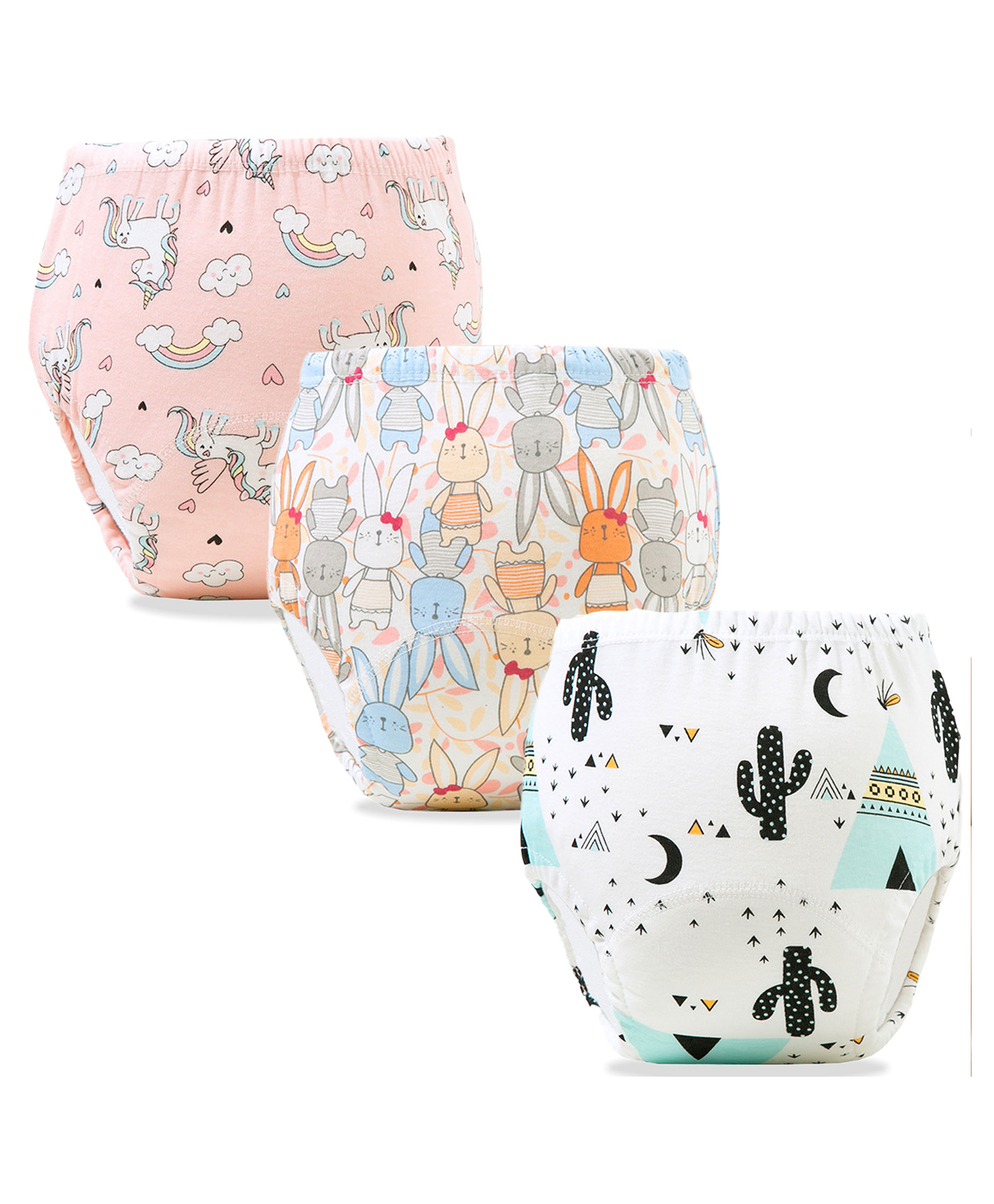 Bembika Babies Cotton Potty Training Pants Printed Design Pack 3 L Size - Multicolor