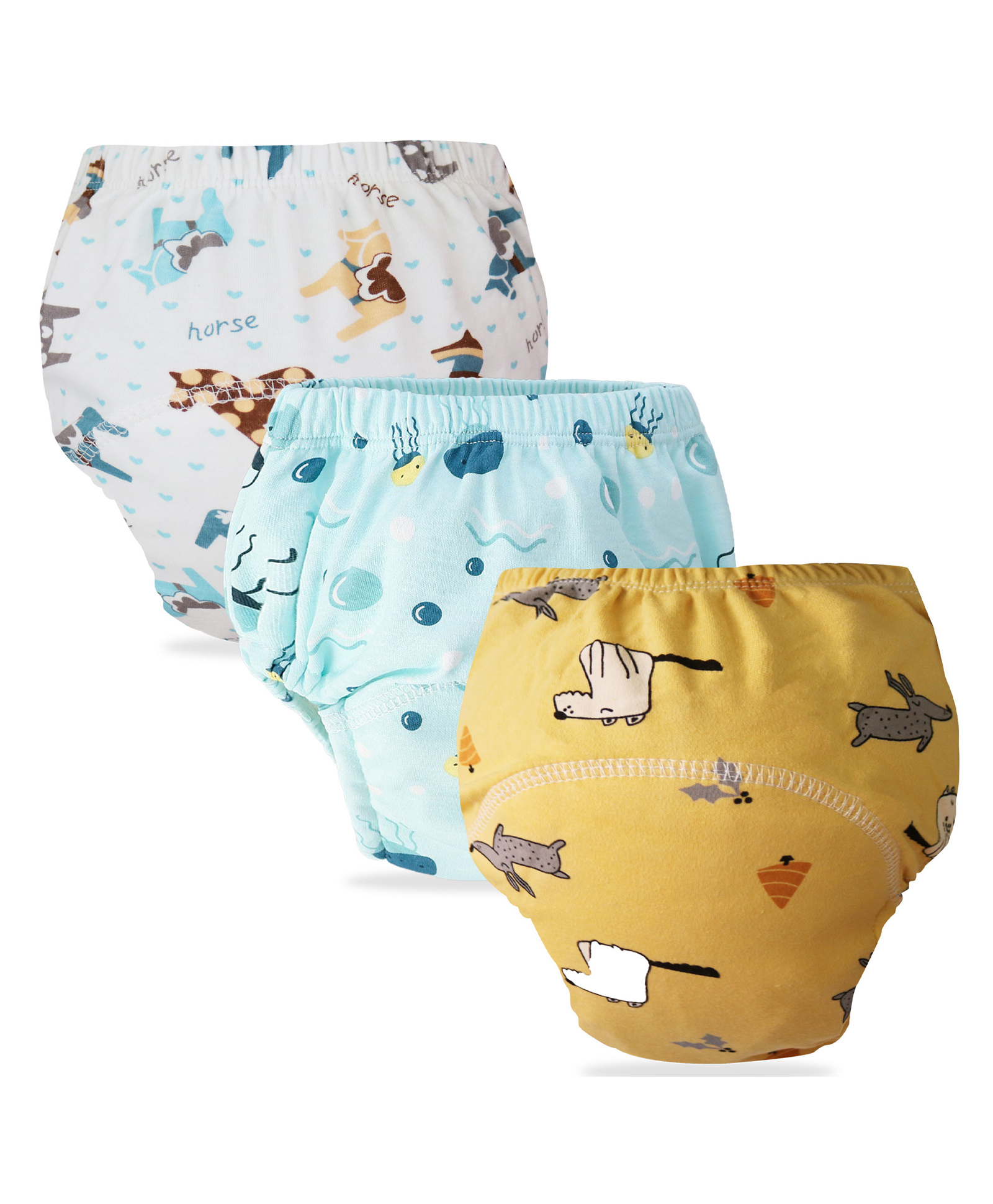 Bembika Babies Cotton Potty Training Pants Printed Design Pack 3 M Size - Multicolor-image-39