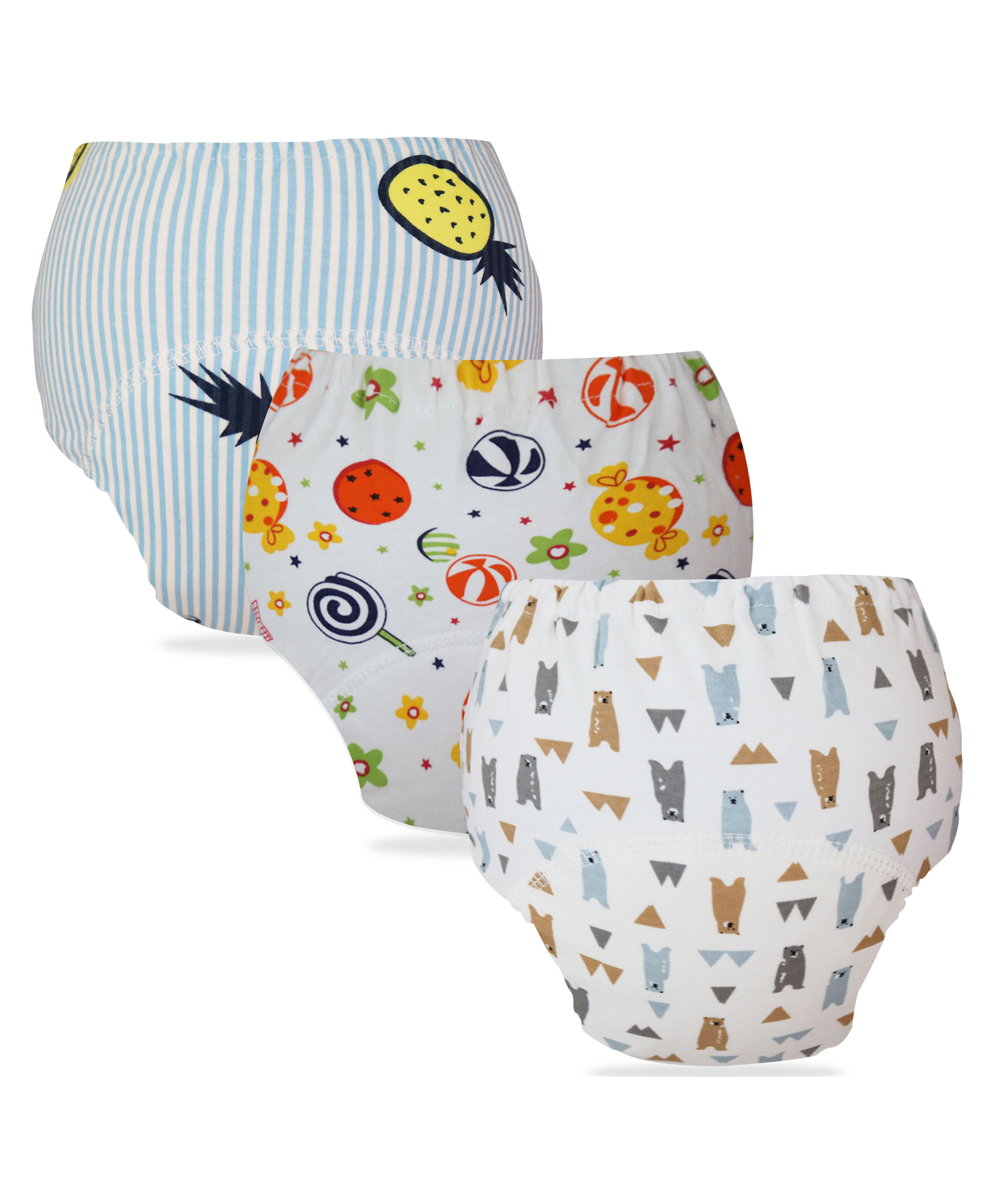 Bembika Babies Cotton Potty Training Pants Printed Design Pack 3 L Size - Multicolor-image-35