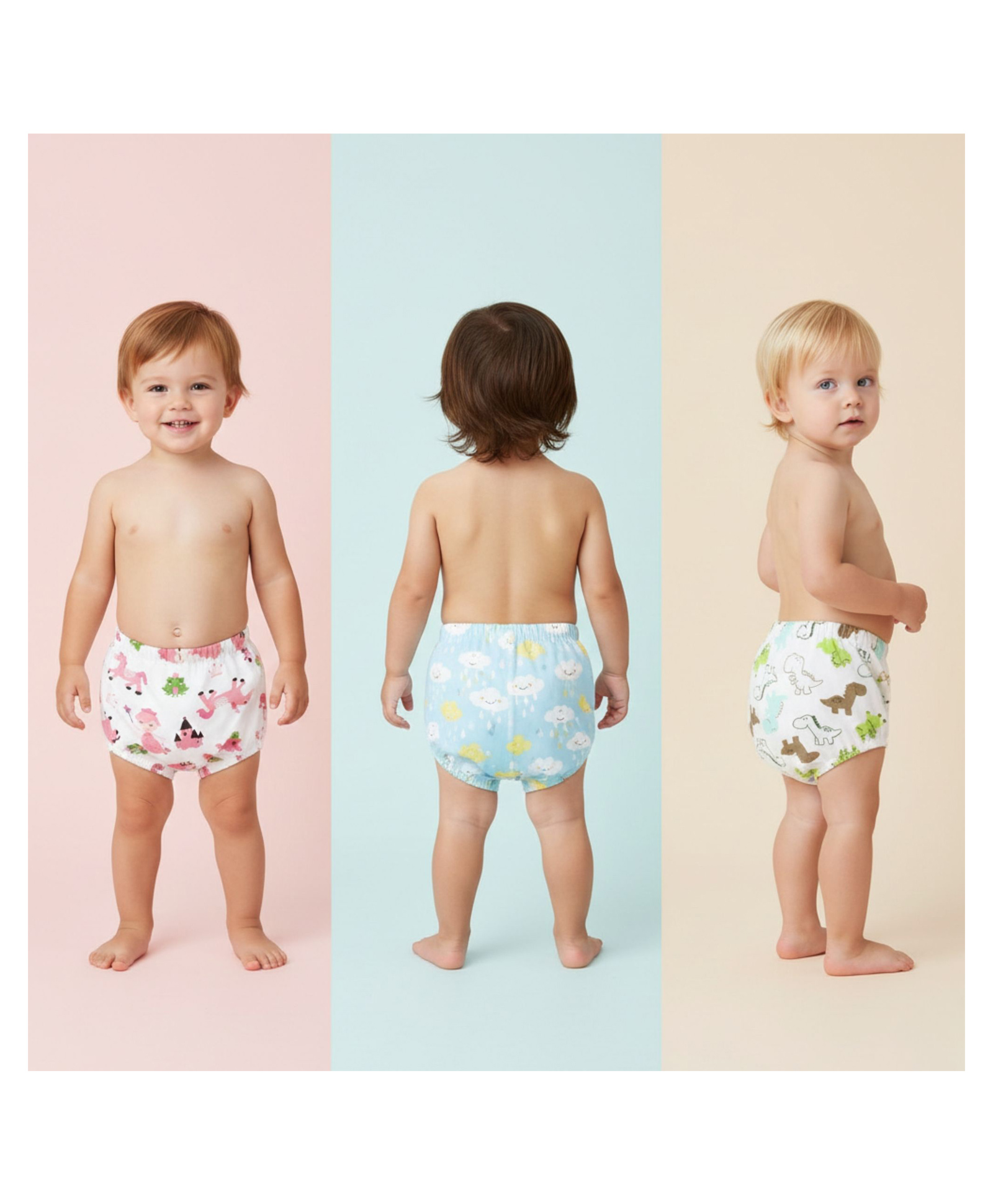 Bembika Babies Cotton Potty Training Pants Printed Design Pack 3 M Size - Multicolor-image-31