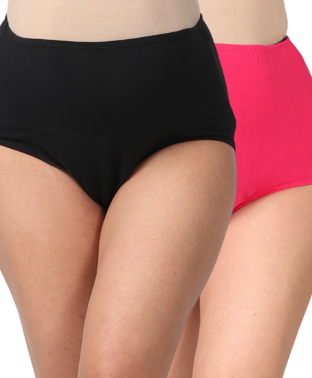Morph Pack Of 2 Solid Maternity Post Delivery Period Panties - Black Dark Pink-picture-17