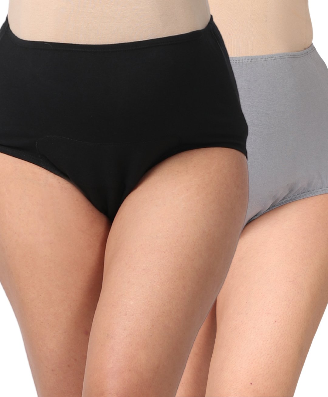 Morph Pack Of 2 Solid Maternity Post Delivery Period Panties - Black Grey-picture-35