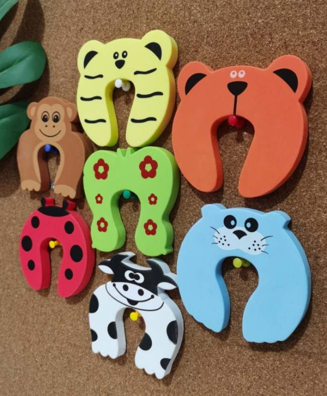 zikku AHC Animal Shape Kids Safety Door Guard Stopper Pack of 7 - Multicolour-picture-46