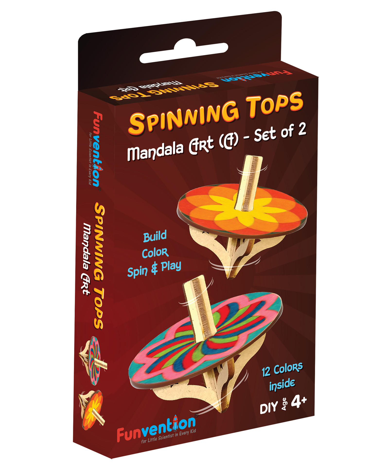 Funvention DIY Spinning Tops Mandala Art A Set of 2 - Multicolour-image-45