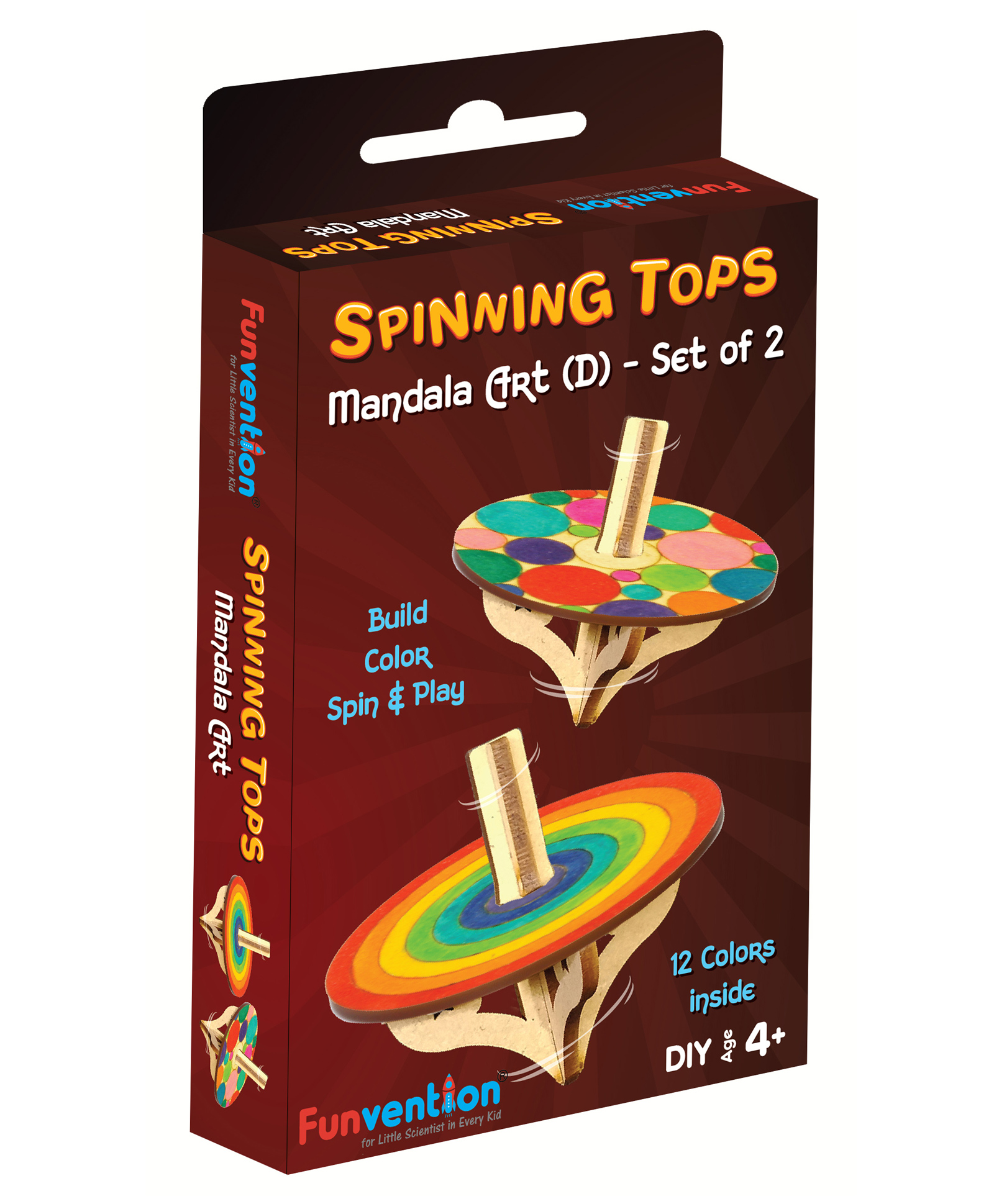 Funvention DIY Spinning Tops Mandala Art D Set of 2 - Multicolour-image-11