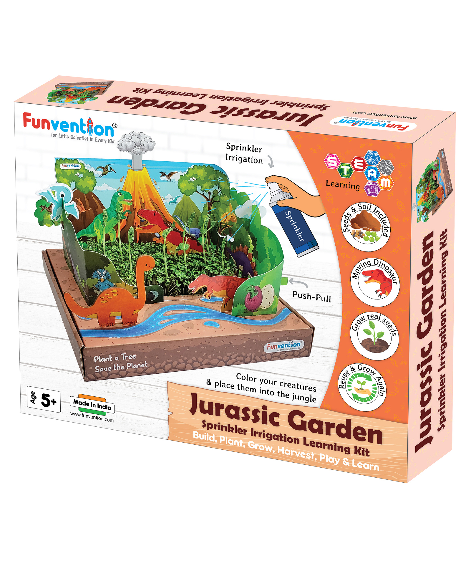 Funvention Jurassic Garden Sprinkler Irrigation DIY STEM Learning Kit For Kids- Multicolor-image-9