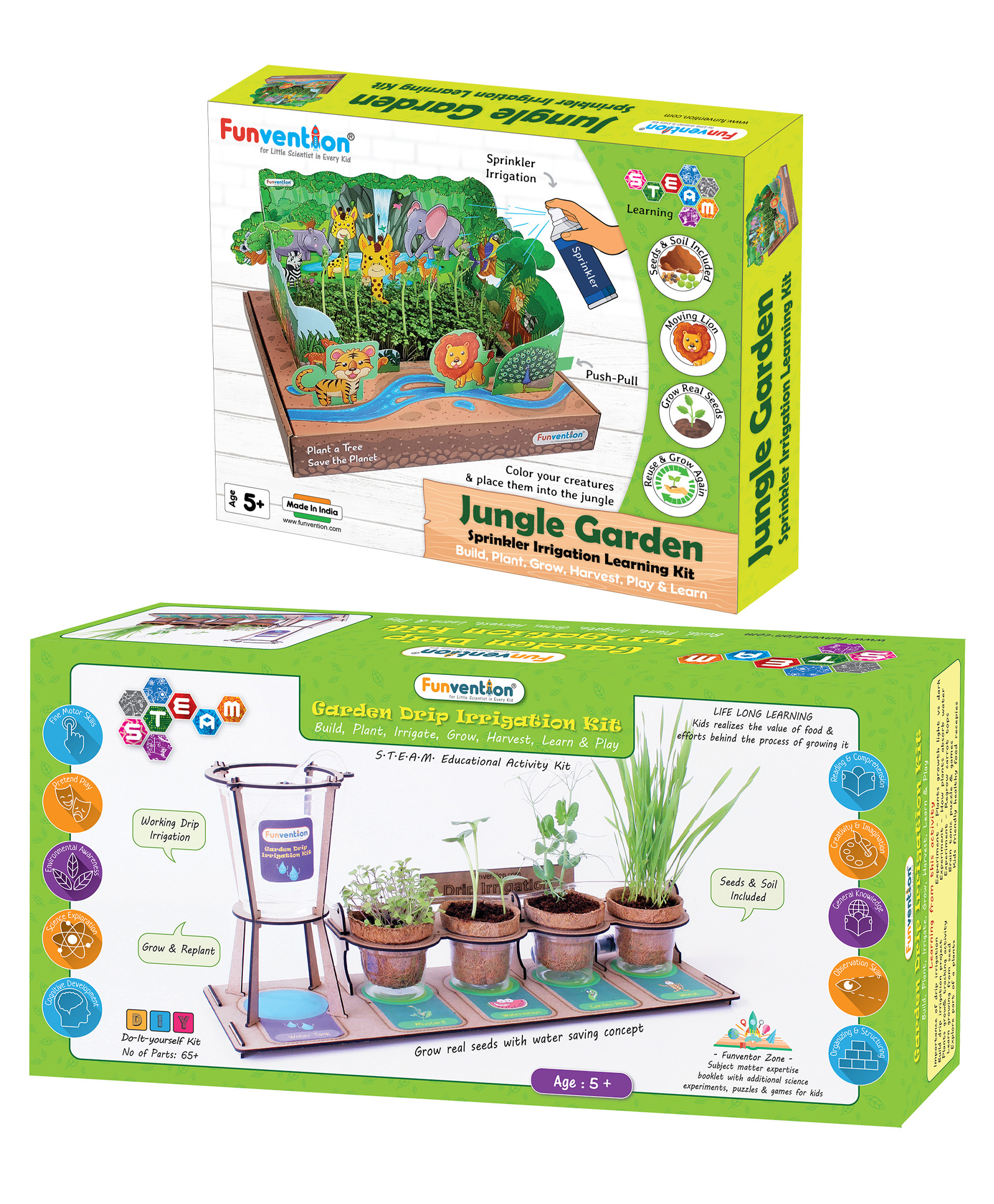 Funvention Garden Drip Irrigation & Jungle Garden Sprinkler Irrigation DIY STEM Learning Kit for kids- Multicolor-image-19