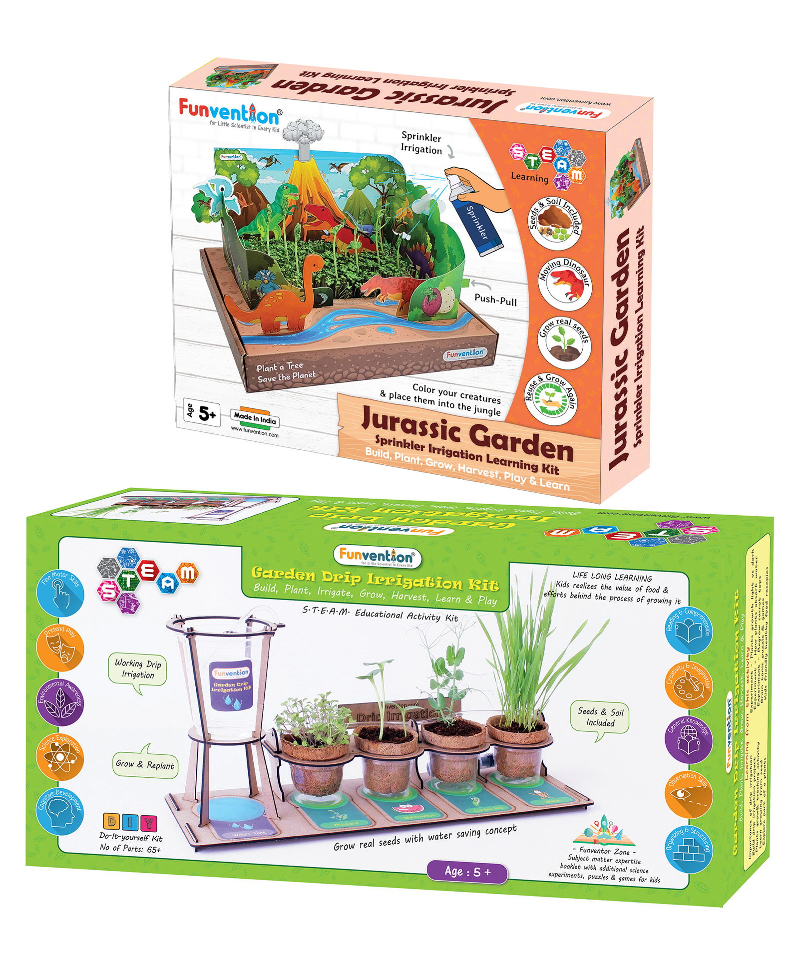 Funvention Garden Drip Irrigation & Jurassic Garden Sprinkler Irrigation DIY STEM Learning Kit For Kids- Multicolor-picture-38