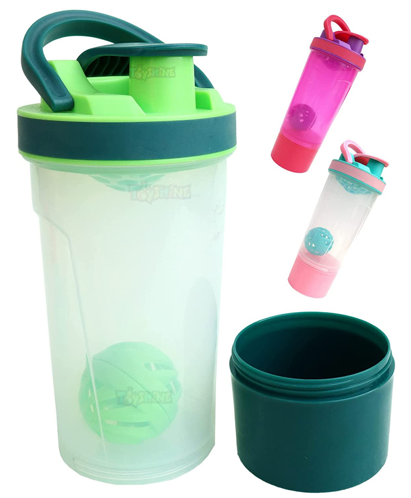 Spanker 24 Oz Leak Proof Mixer Cup with Blending Ball  Mixing Bottles for Protein Shakes Dark Green- 710 ml-image-38