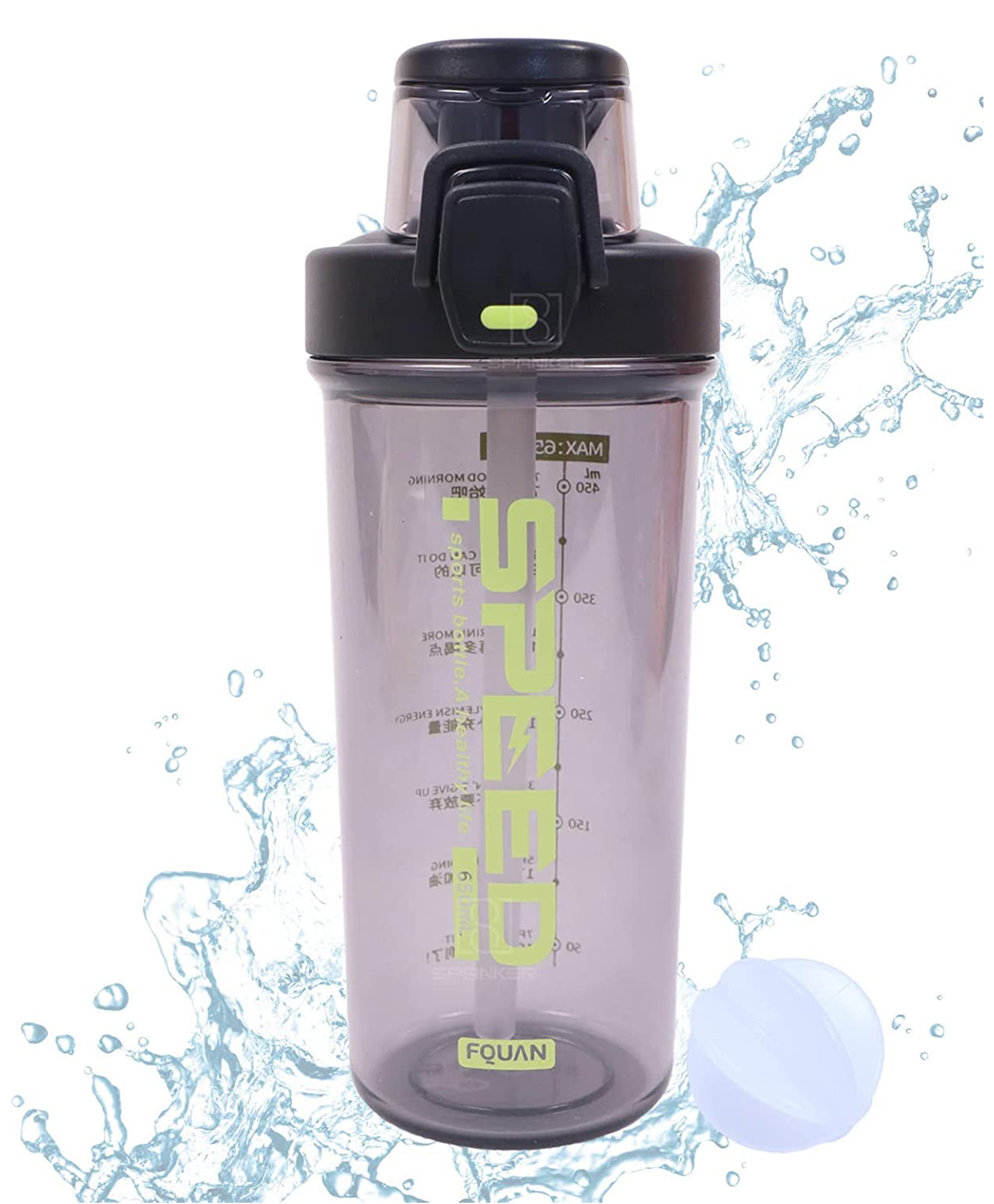 Spanker Tritan BPA Free Spill Proof Fitness Gym & Work Water Bottle Lid 650 ml (Colour May Vary)-picture-20