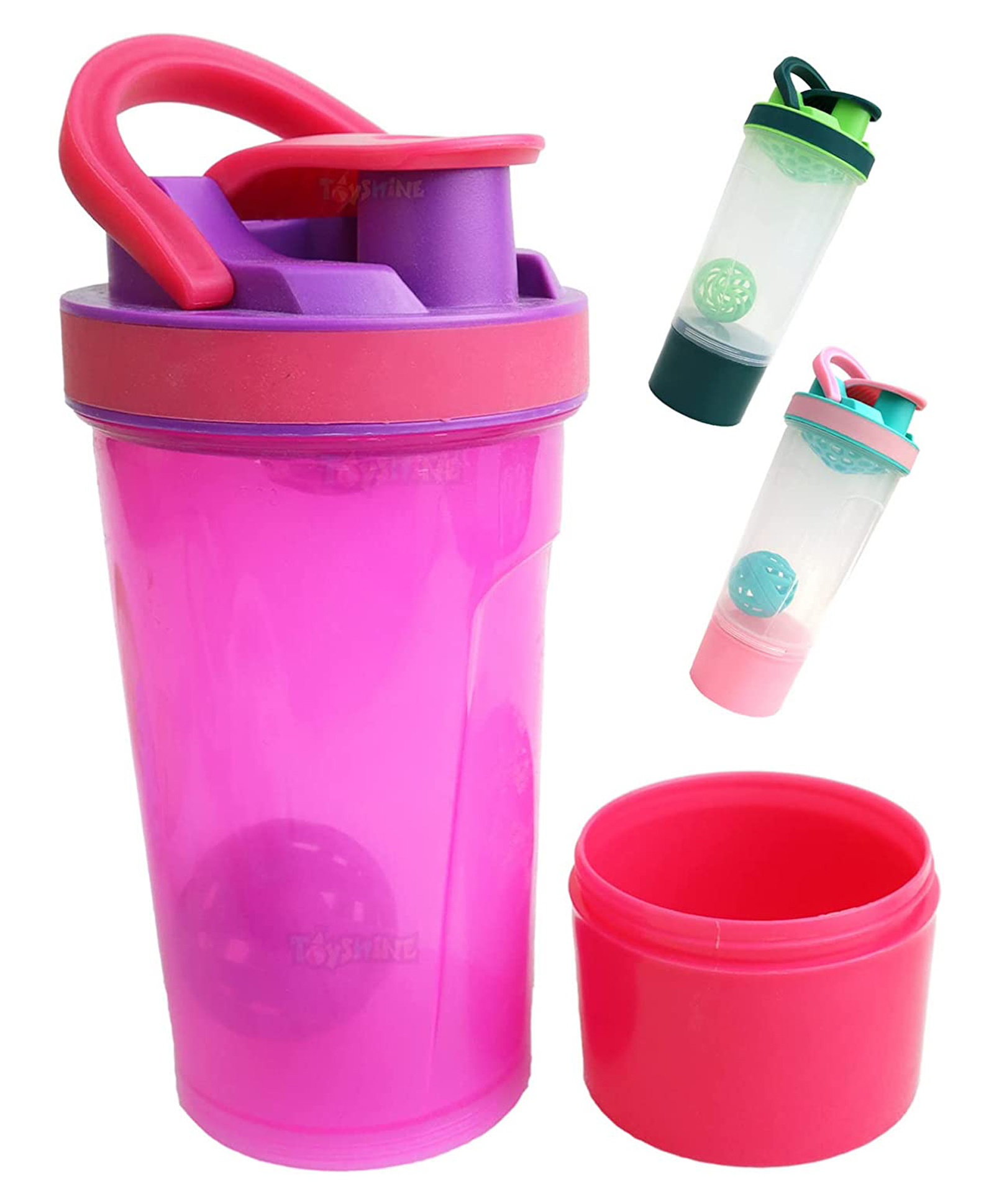 Spanker 24 Oz Leak Proof Mixer Cup with Blending Ball  Mixing Bottles for Protein Shakes Magenta - 710 ml-picture-21