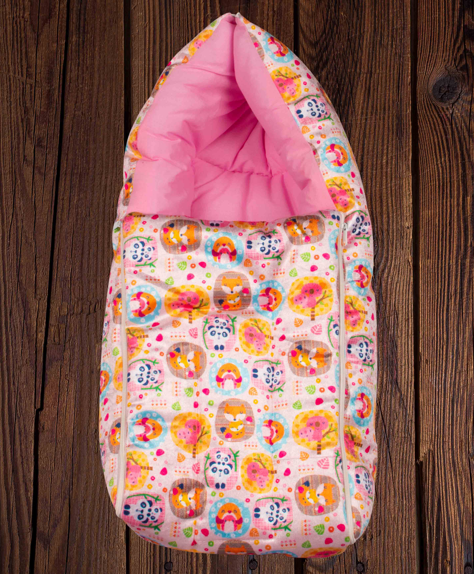Mittenbooty Infant Sleeping Bag Velvet animal - Pink-picture-15