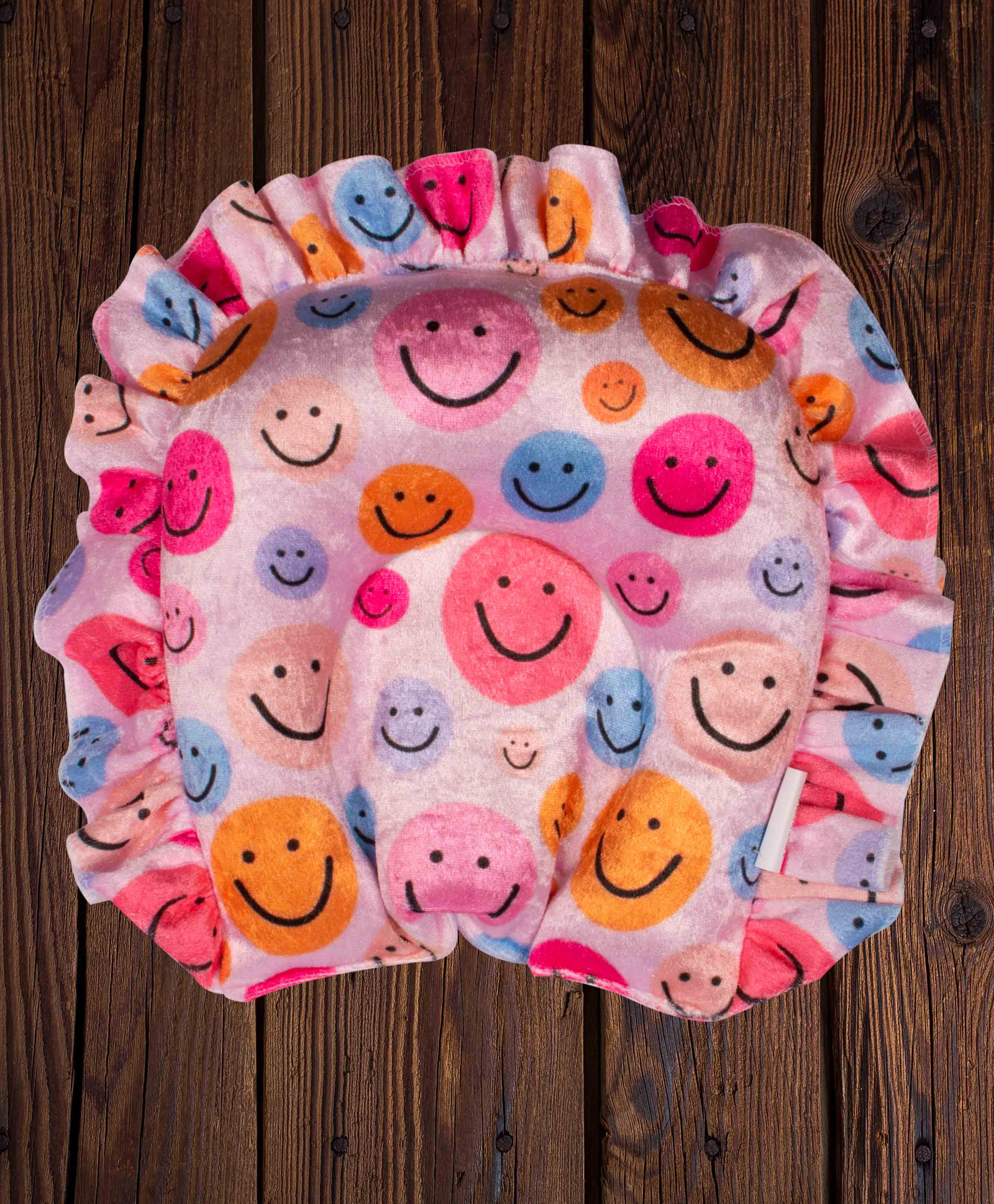 Mittenbooty U Shaped Rai Pillow Velvet Smiley - Pink-image-11