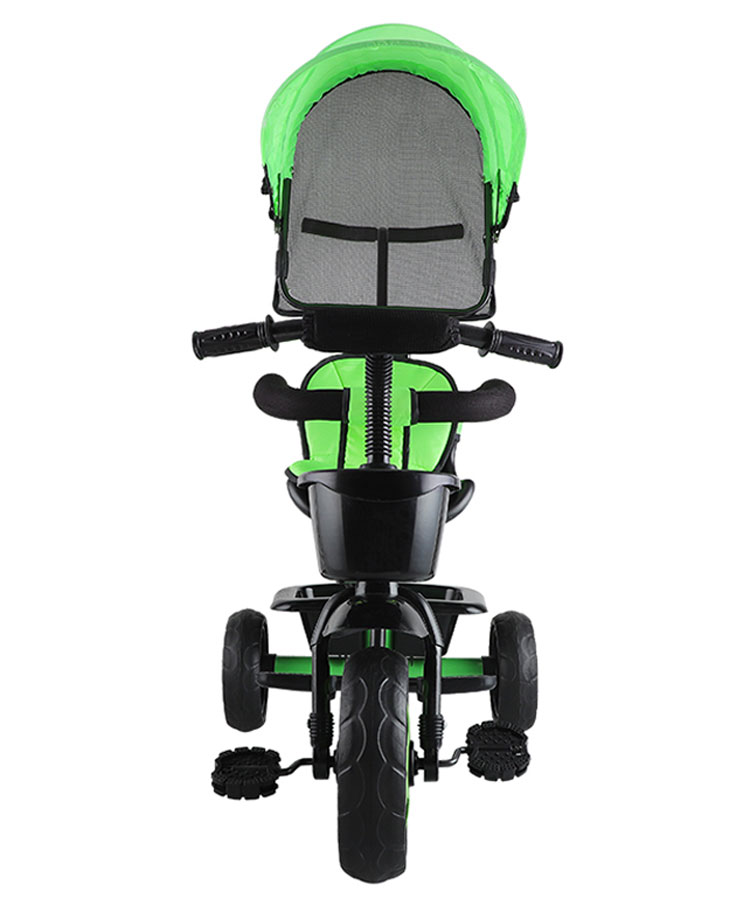 JoyRide Stalwart Plug N Play Tricycle With Safety Harness Parental Handle & Removable Canopy - Green-picture-12