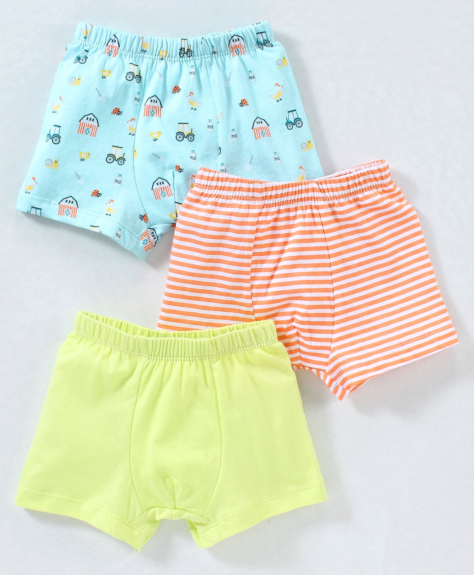 Babyhug 100% Cotton Briefs Striped Pack of 3 - Blue Orange & Green-image-30