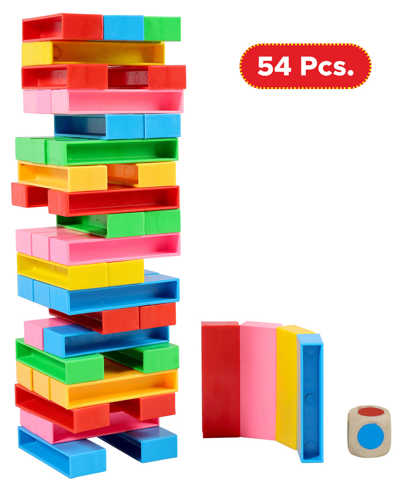 NHR Dominos & Jenga Block Educational Game Multicolor - 54 Pieces Online  India, Buy Building & Construction Toys for (3-8 Years) at FirstCry.com -  12734660