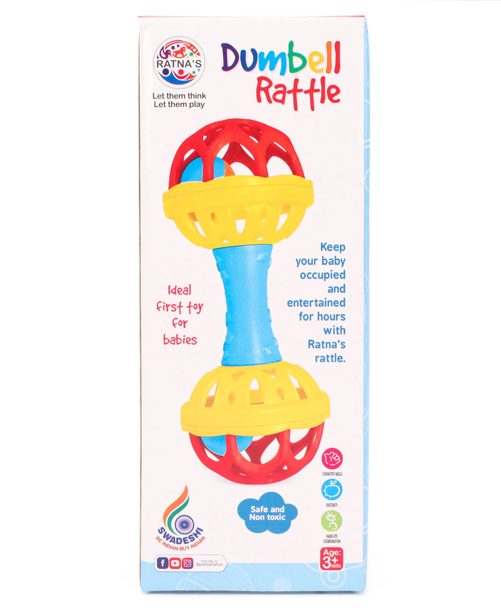Ratnas Dumbell Rattle- Color May Vary-picture-13