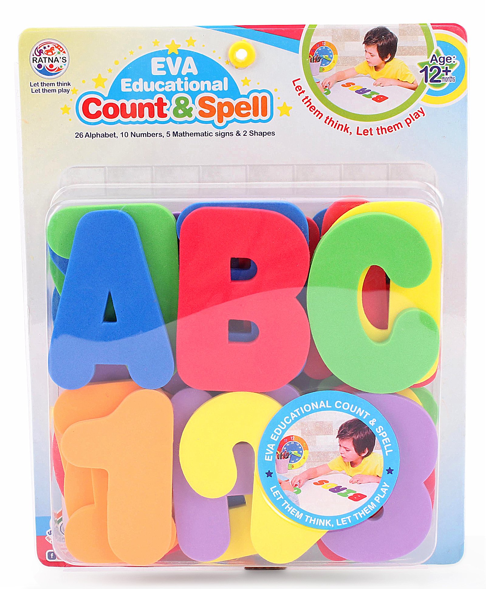 Ratnas EVA Educational Count & Spell  Alphabets & Numbers 43 Pieces - Multicolour-picture-10