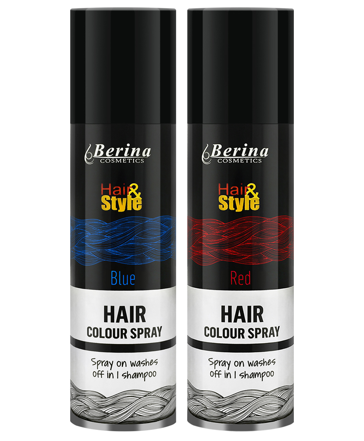 Berina Temporary Red & Blue Professional Salon Hair Styling Spray Pack of 2  - 150 ml each Online in India, Buy at Best Price from  -  12737414