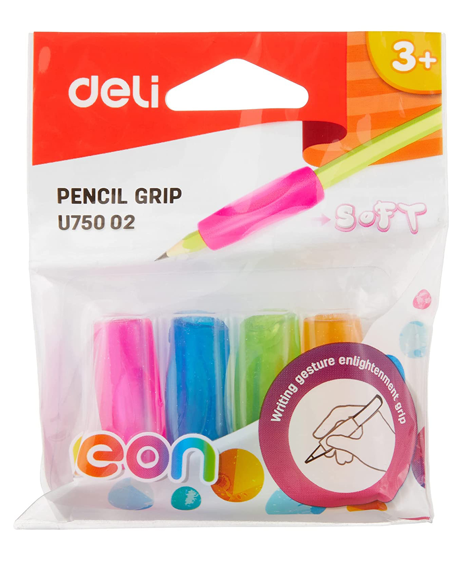Deli Pencil Grip Handwriting Training Writing Aid Grip - Multicolour-picture-4