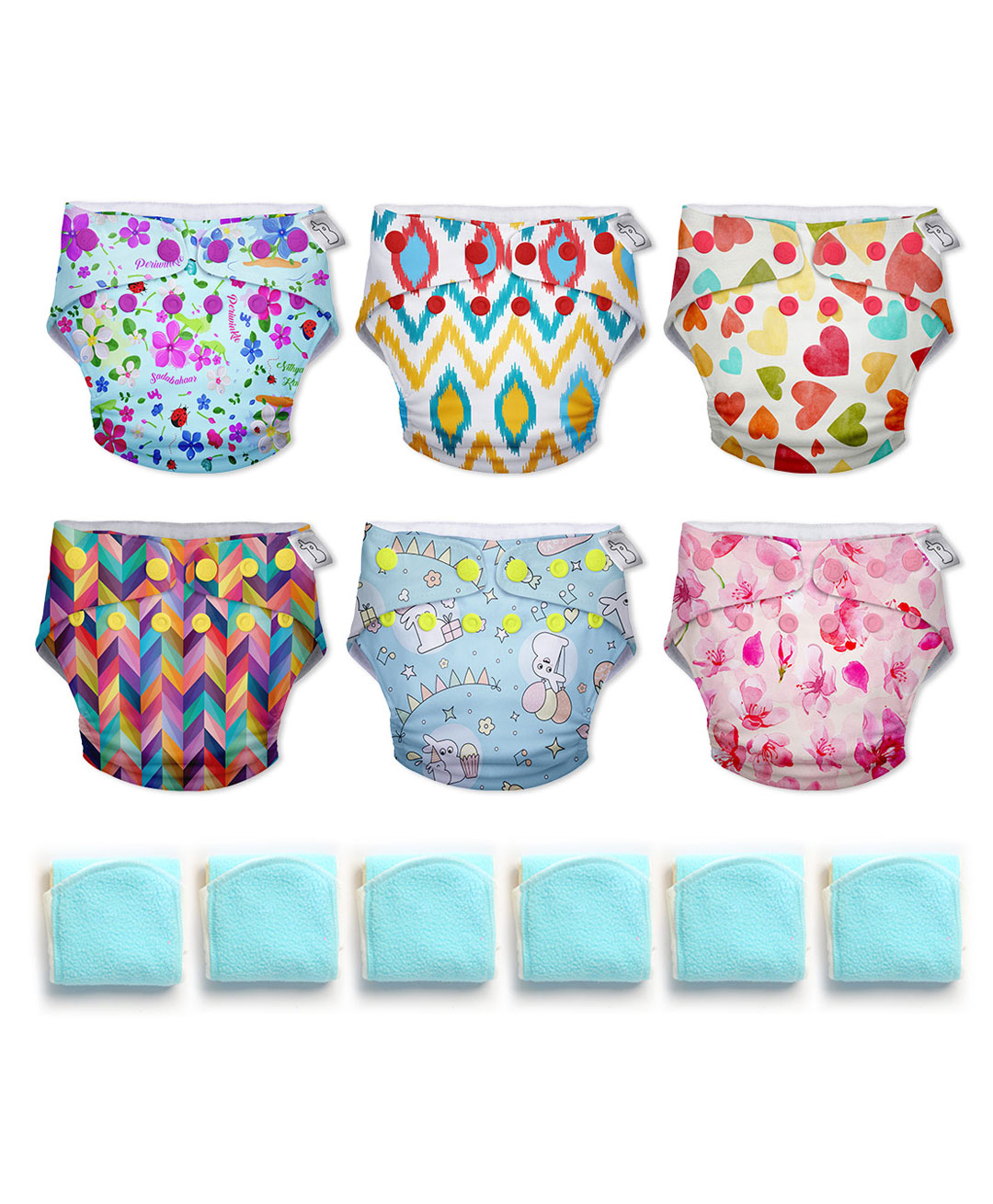 SuperBottoms Cloth Diapers For Babies Value Freesize UNO New Version Combo Pack of 6- Multicolor-image-28