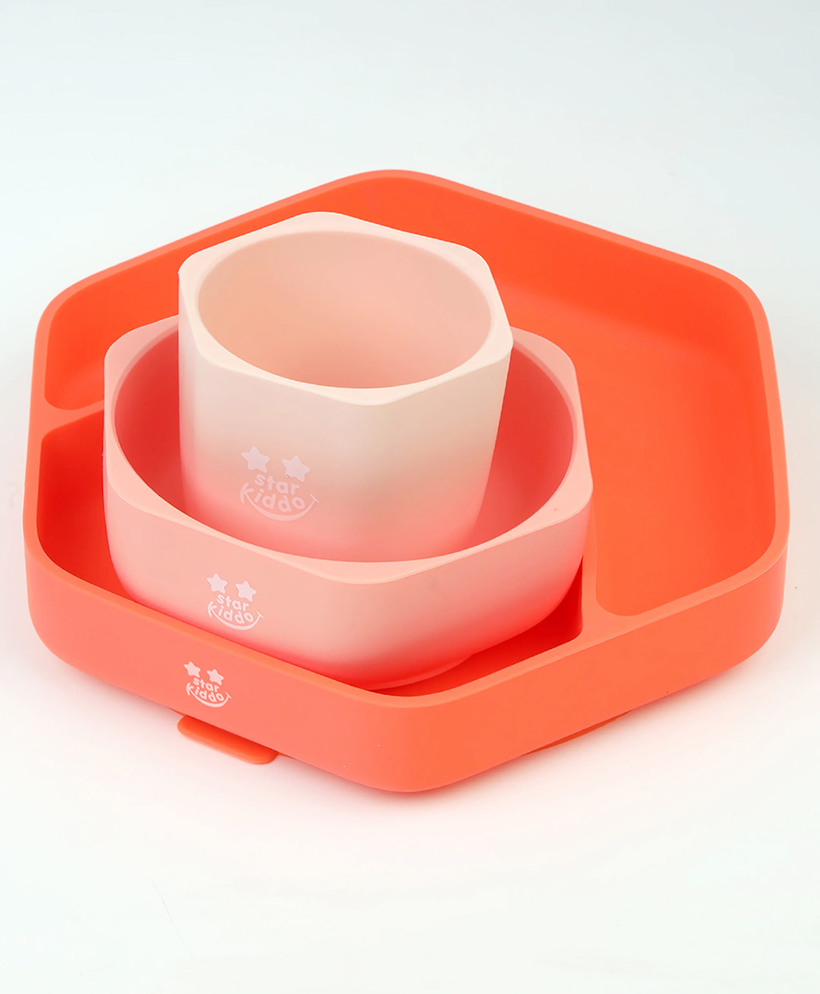 Starkiddo Cute Healthy Foodie Set Food Grade Silicone Suction Plates for Baby - Multicolour-picture-22