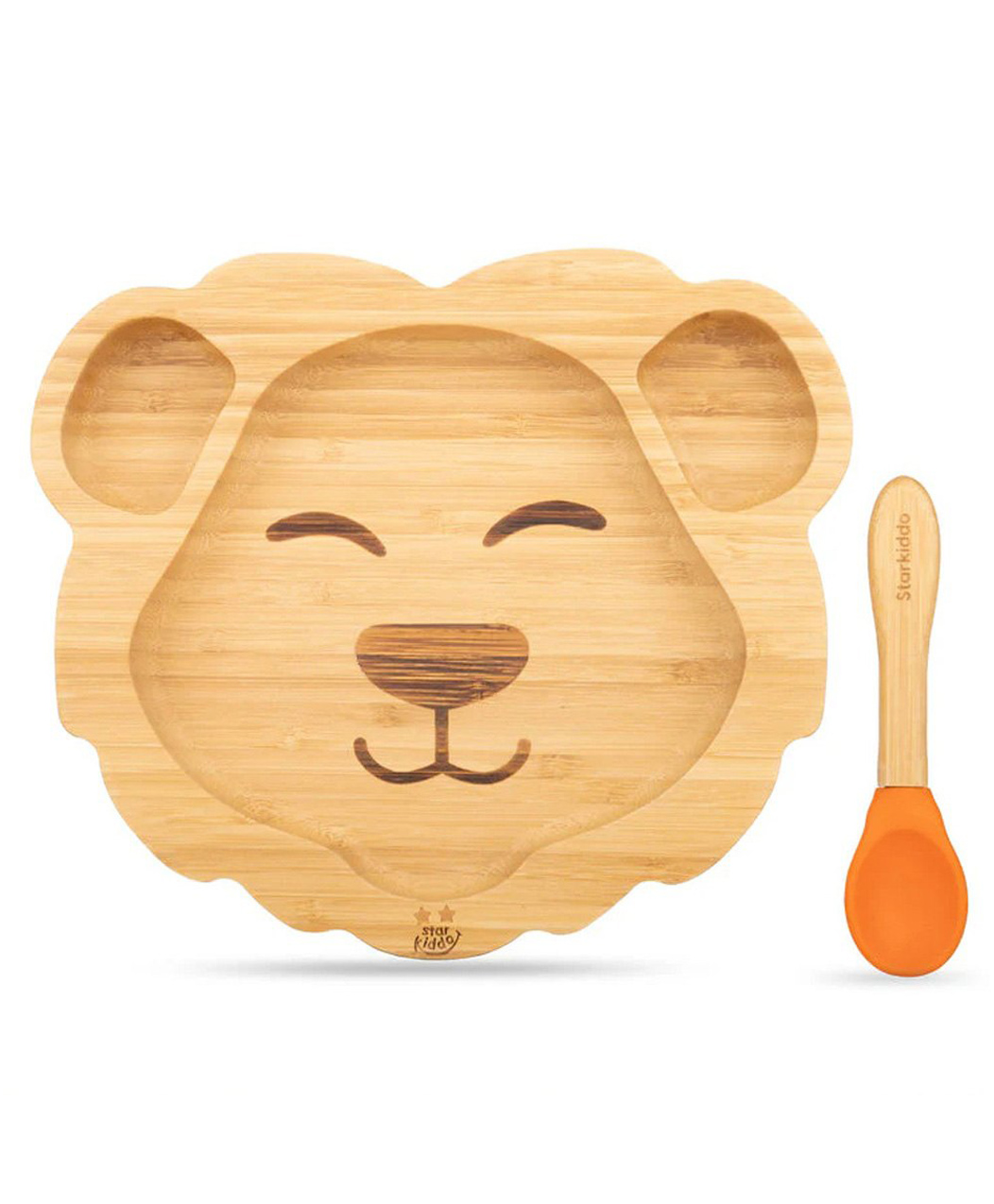 Starkiddo Leo Bamboo Suction Plate and Learning Weaning Set - Orange-picture-11