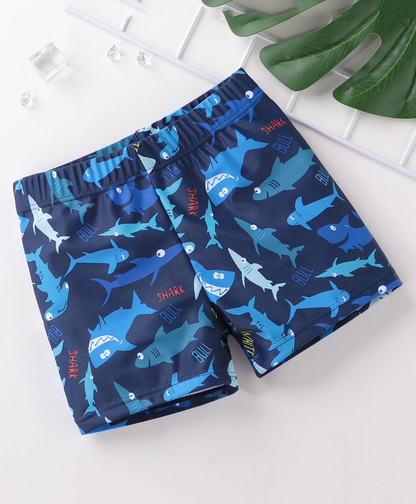 Babyhug Swimming Trunk Shark Print - Navy Blue-image-16