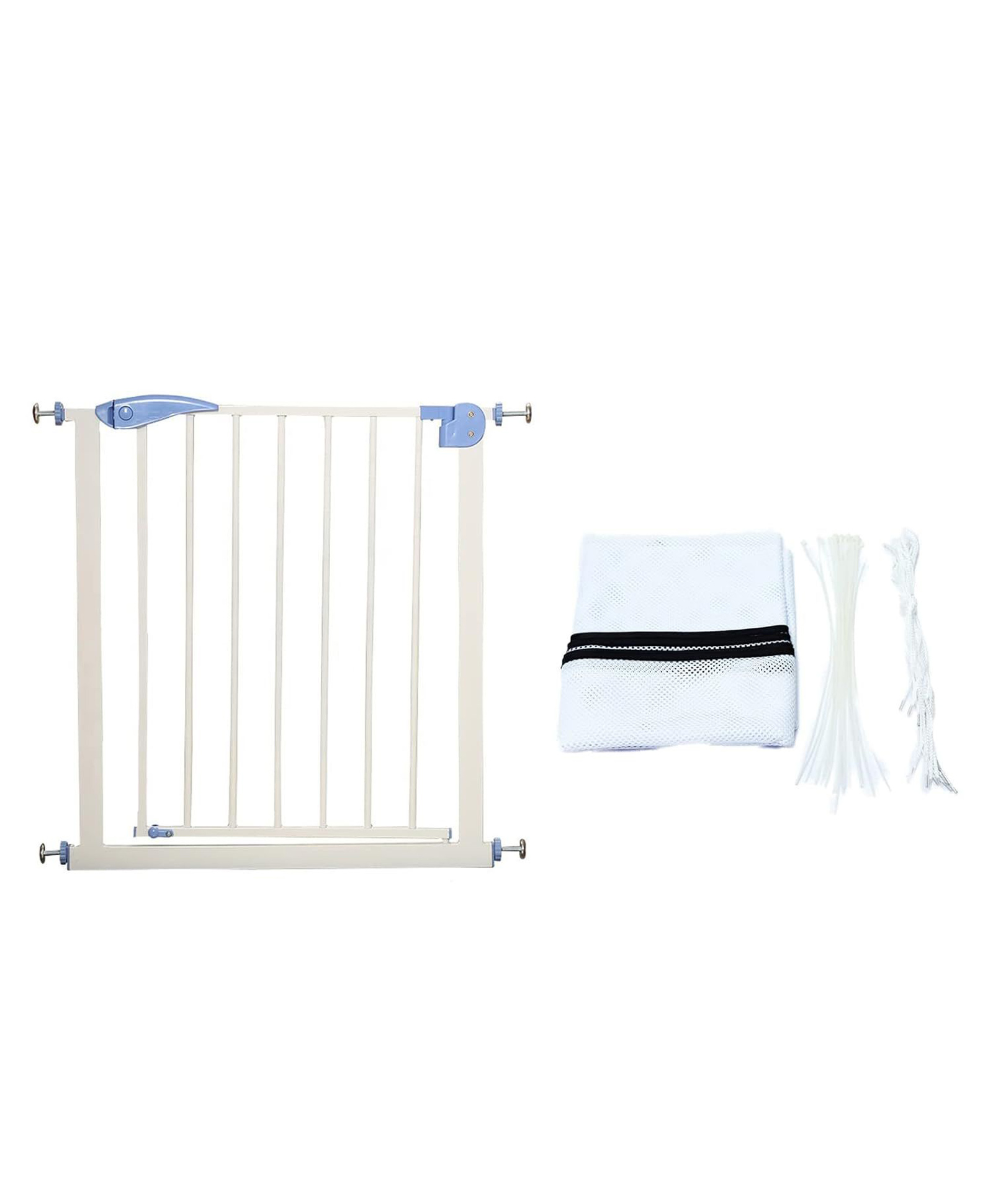 safe-o-kid Safe O Kid Child Safety Stair Safety Gates with 1 Fall Prevention Safety Net - White-picture-16