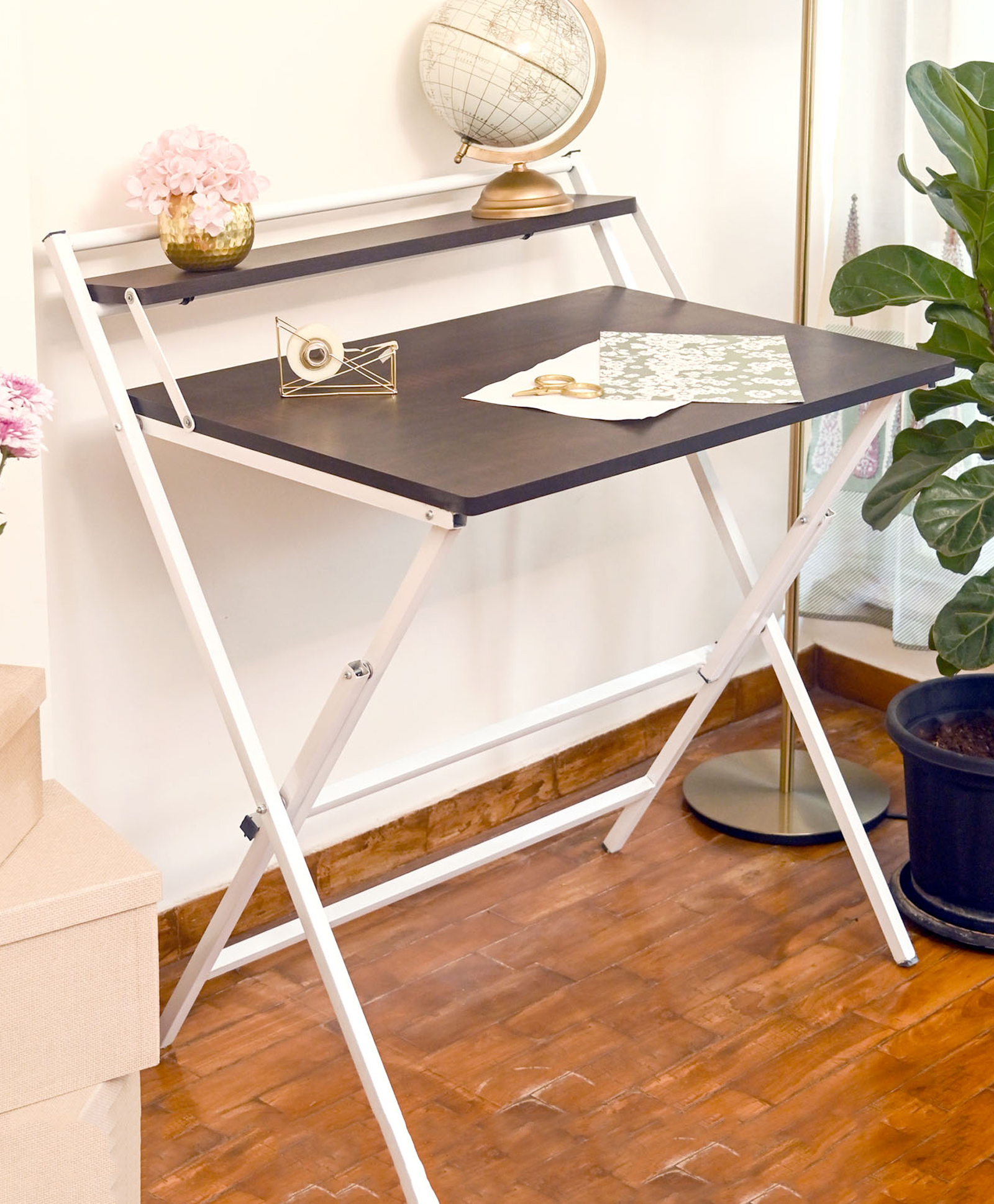 Faburaa Venus Shelf Study Table - Dark Brown-image-9