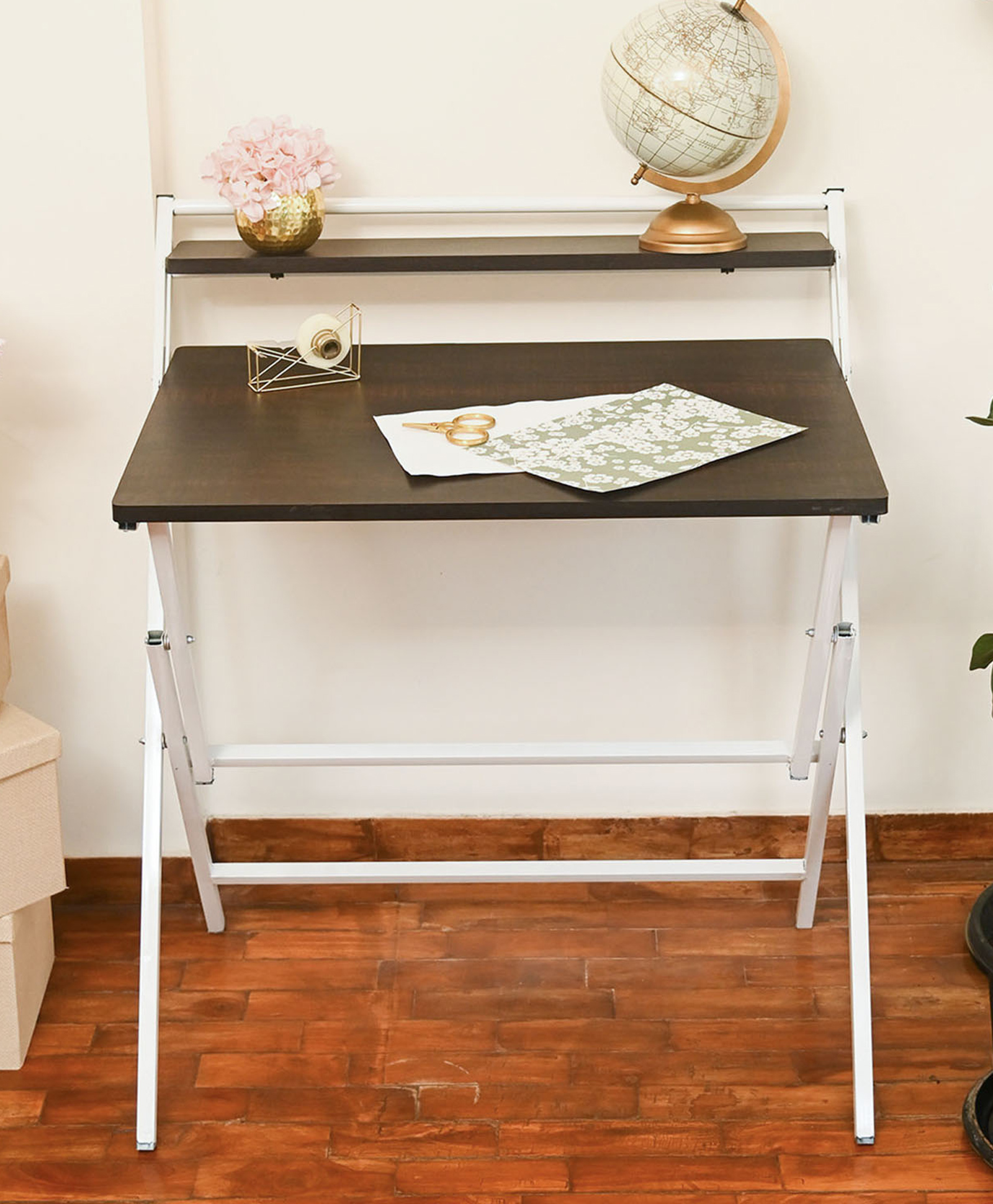 Faburaa Venus Foldable Study Table for Home - Dark Brown-picture-27