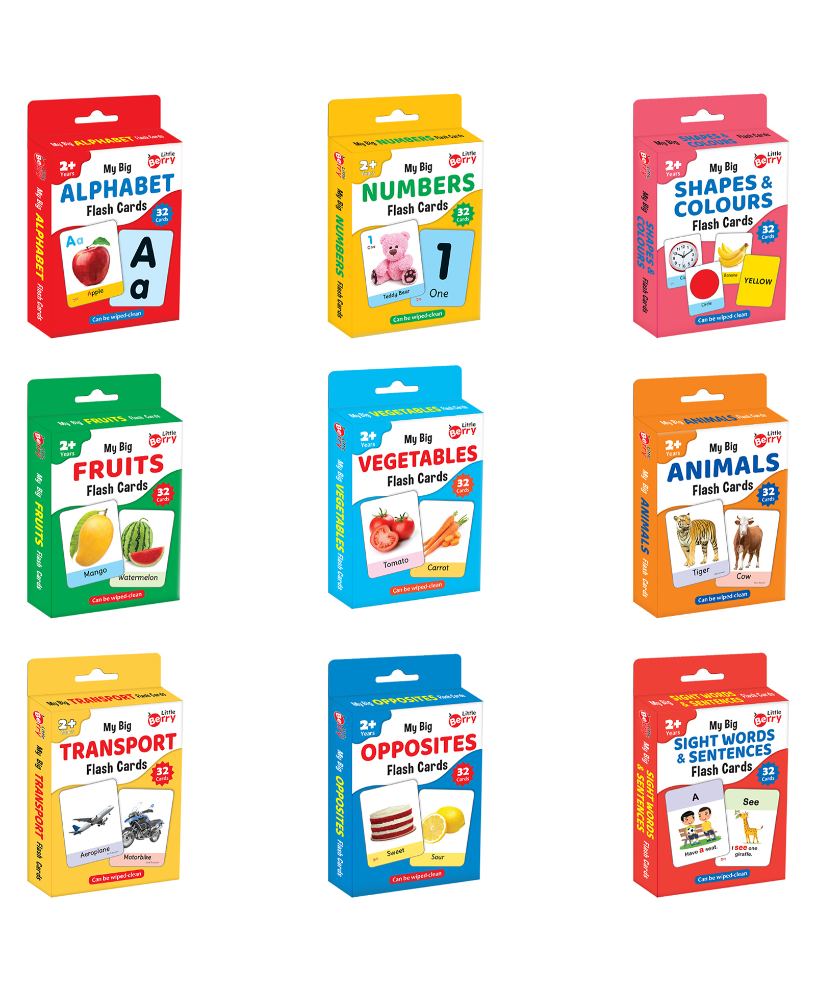 Little Berry Big Flash Cards for Kids Fun and Educational All-in-One Pack of 9 - 288 Cards-picture-24