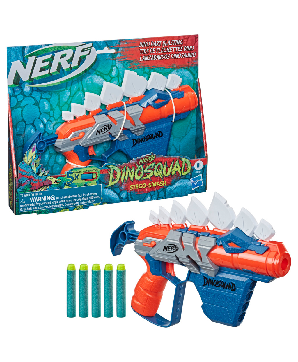 Nerf DinoSquad Stego Smash Dart Blasterwith 5 Elite Darts - Blue & Red-picture-12