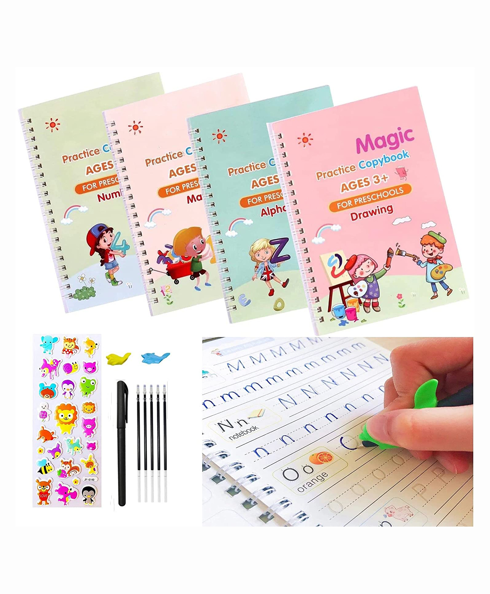 Oskart 4 Magic Practice Copybook & Calligraphy Pens - English-picture-12