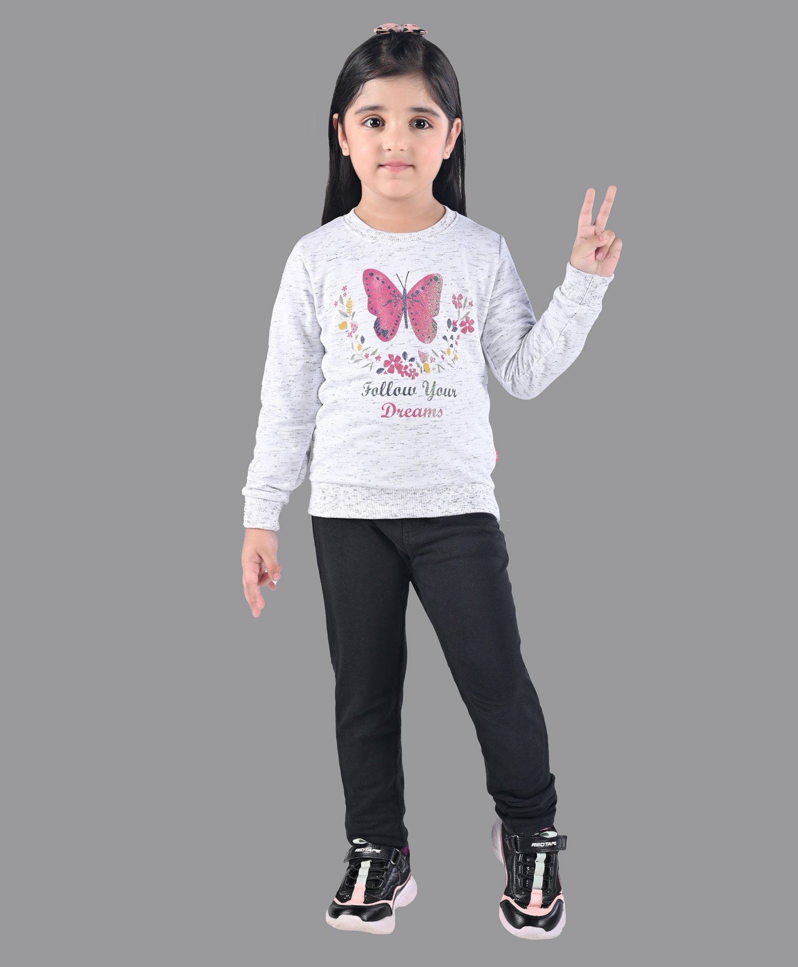 3PIN Full Sleeves Follow Your Dreams Printed Sweatshirt - White-picture-19