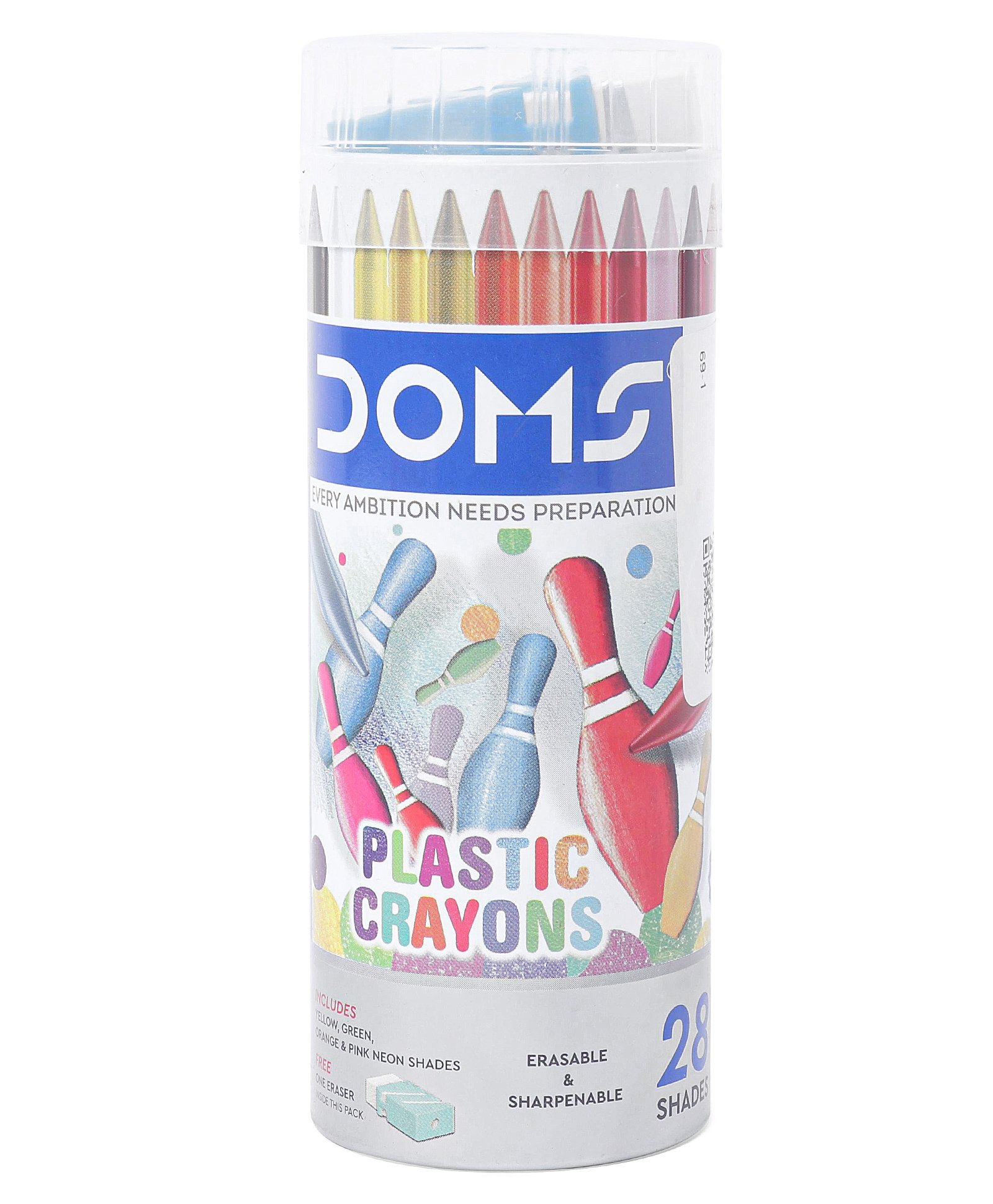 Doms Smudge Proof Plastic Crayons Multicolour - 28 Shades-picture-17