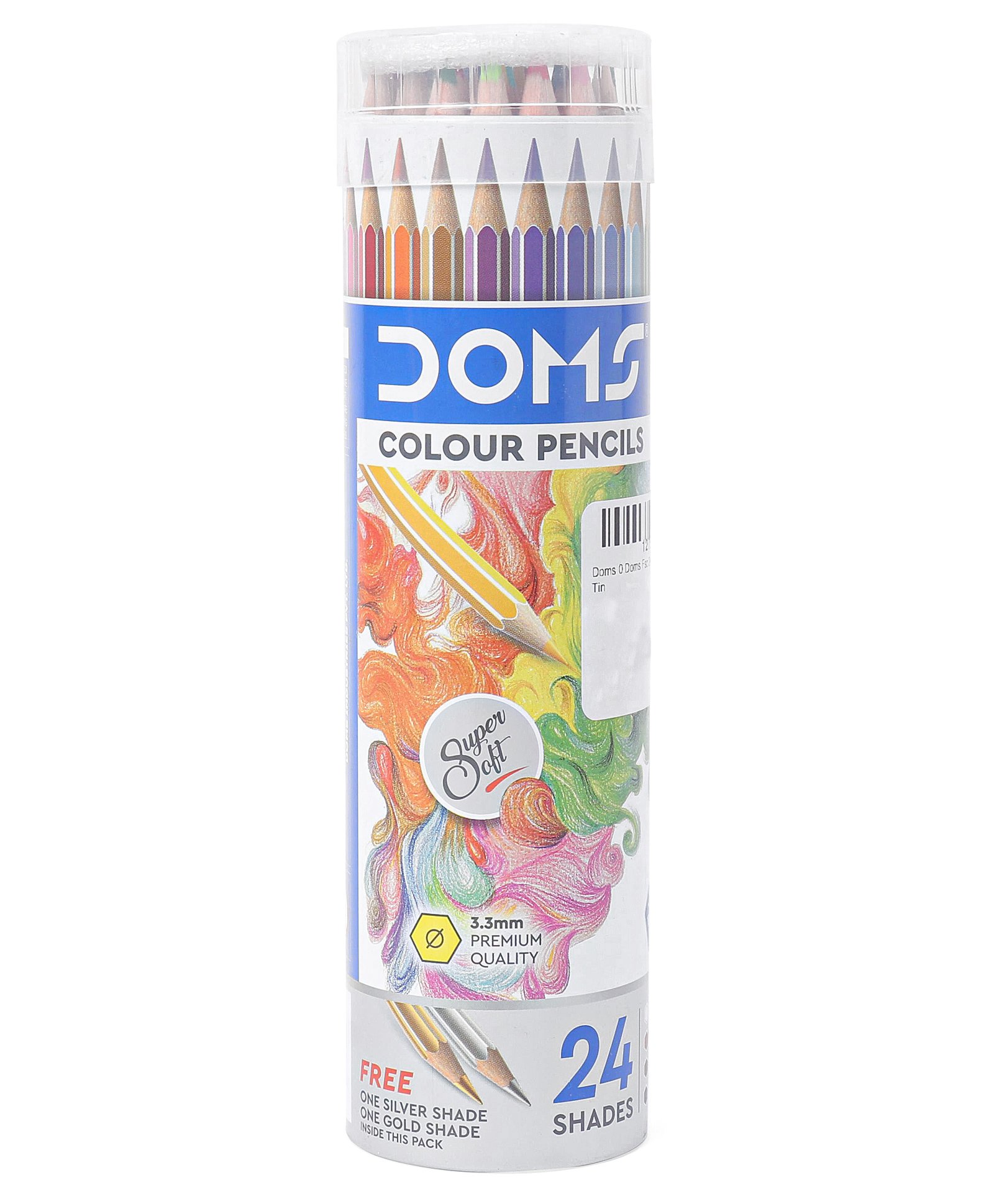 Doms Premium Quality Colour Pencil With Round Tin - 24 Shades (Print may vary)-picture-22