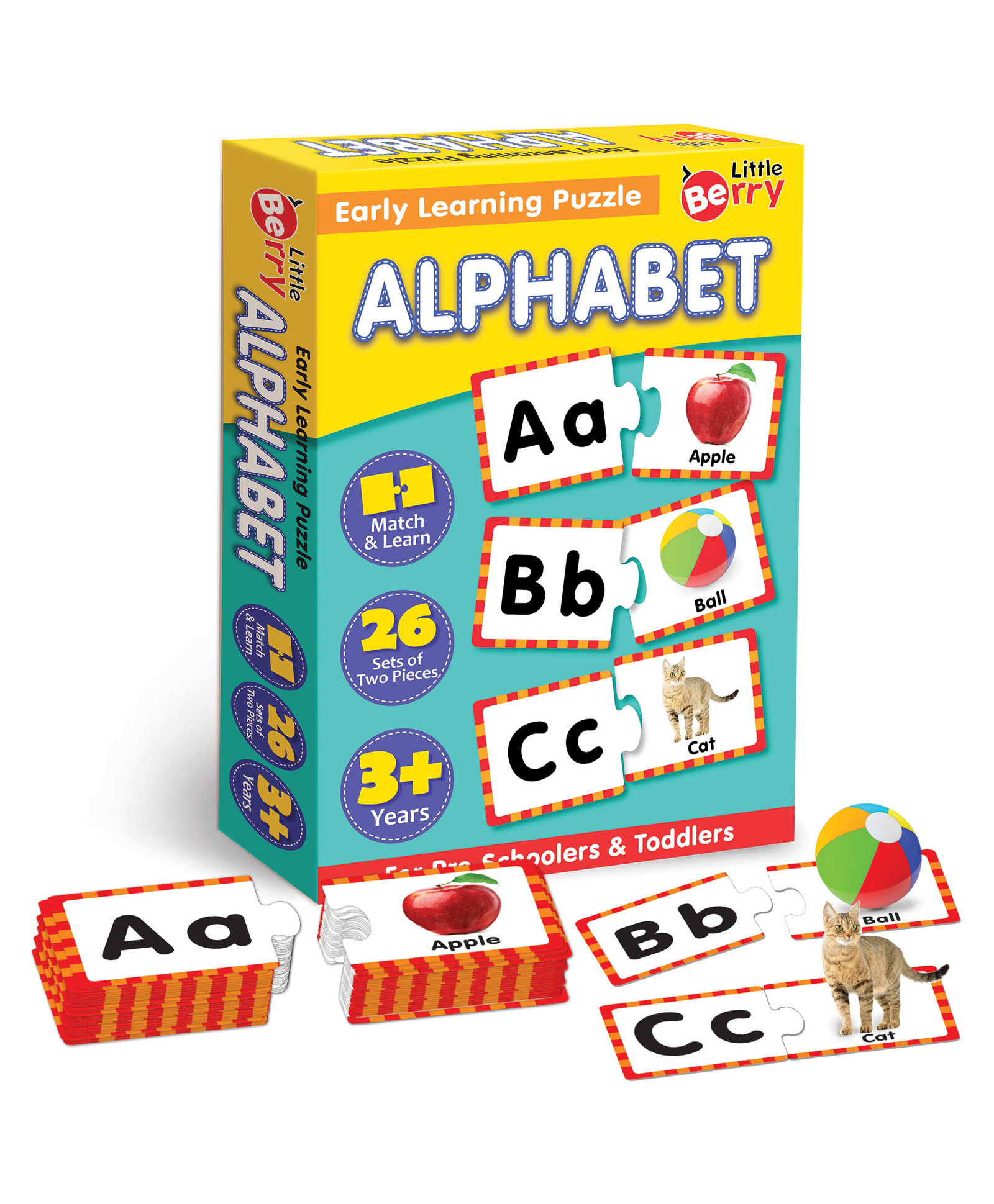 Little Berry Alphabet Match and Learn Jigsaw Puzzle Game Multicolor - 52 Pieces-image-7
